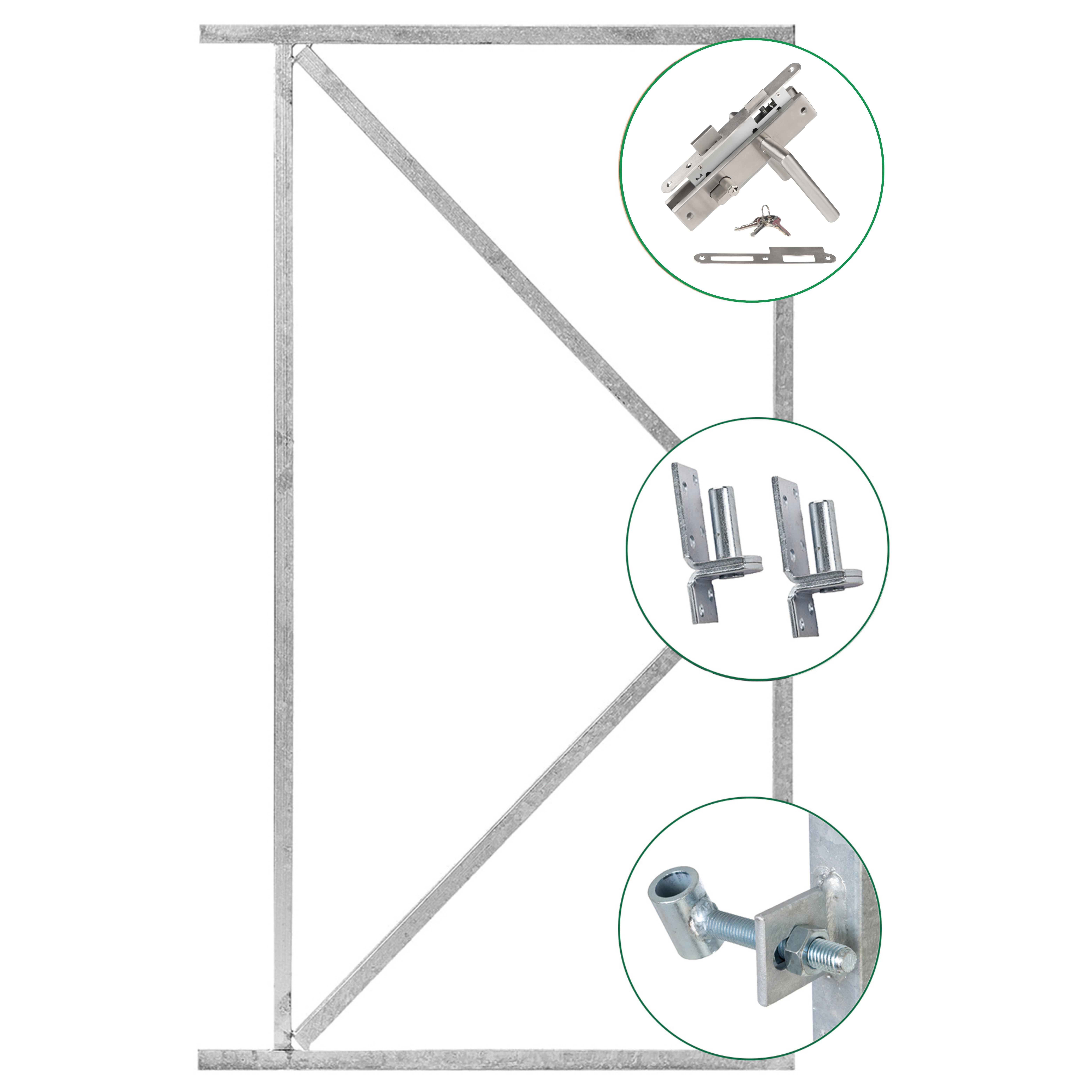 Complete Iron Door Frame Set 155x100cm