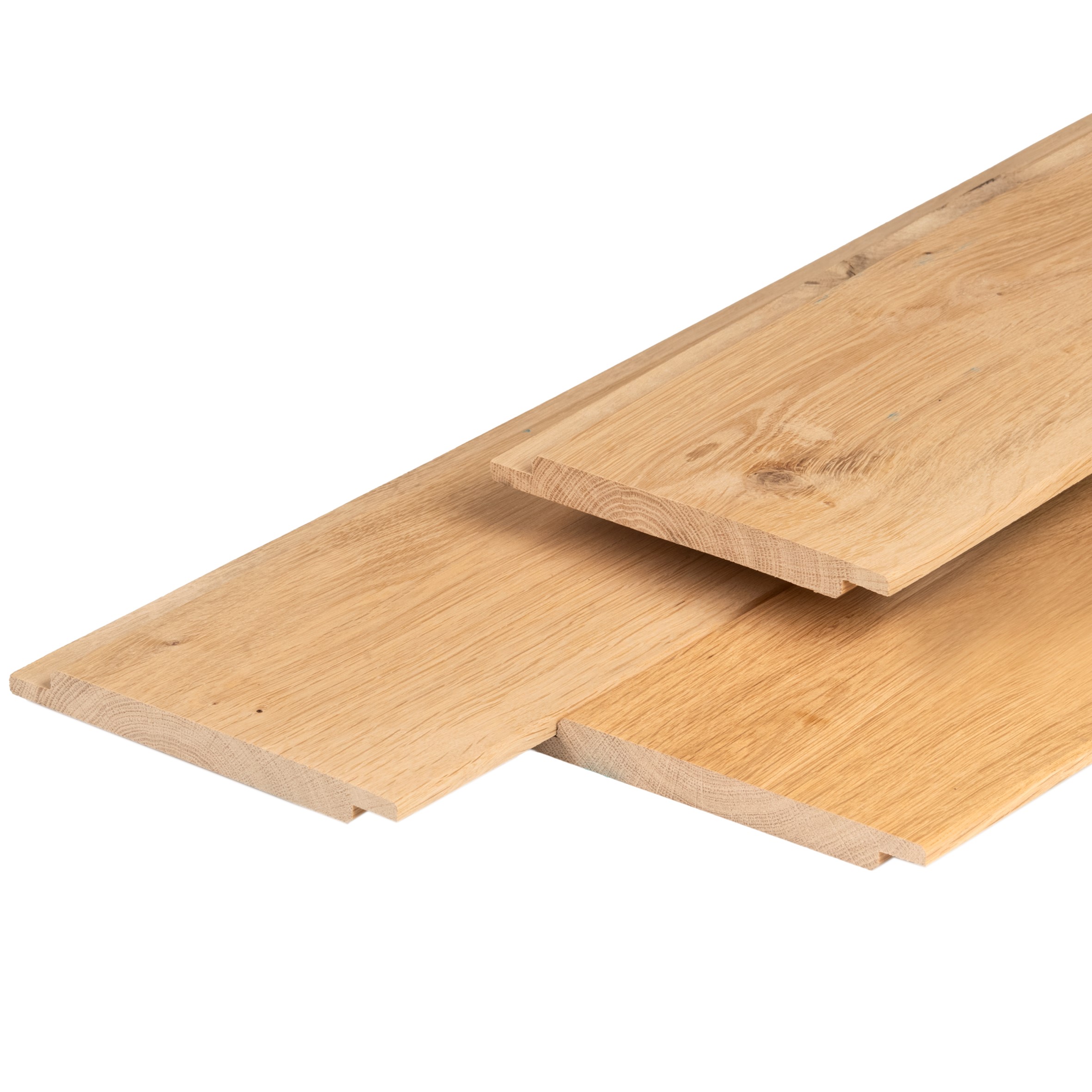 Eiken halfhouts rabat 1,8 x 18,0 x 250 cm, gedroogd, geschaafd, 2 zijden vellingkant Eiken halfhouts rabat 1,8 x 18,0 x 250 cm, gedroogd, geschaafd, 2 zijden vellingkant
