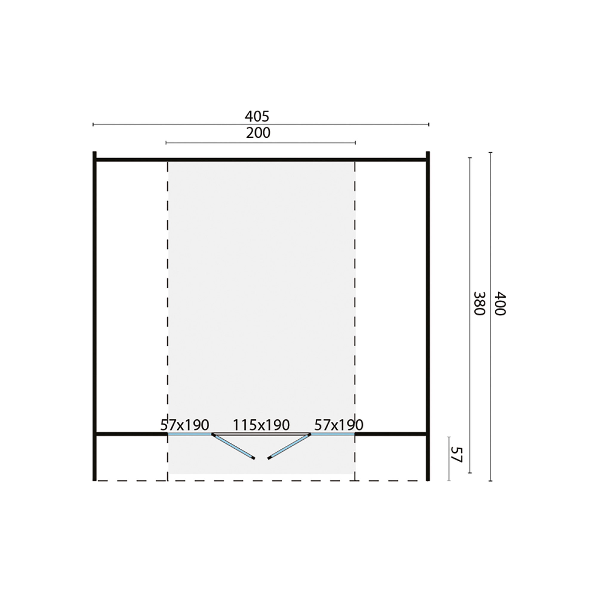 Camping Oval | 28/42 mm | Thermowood | 405x400 cm