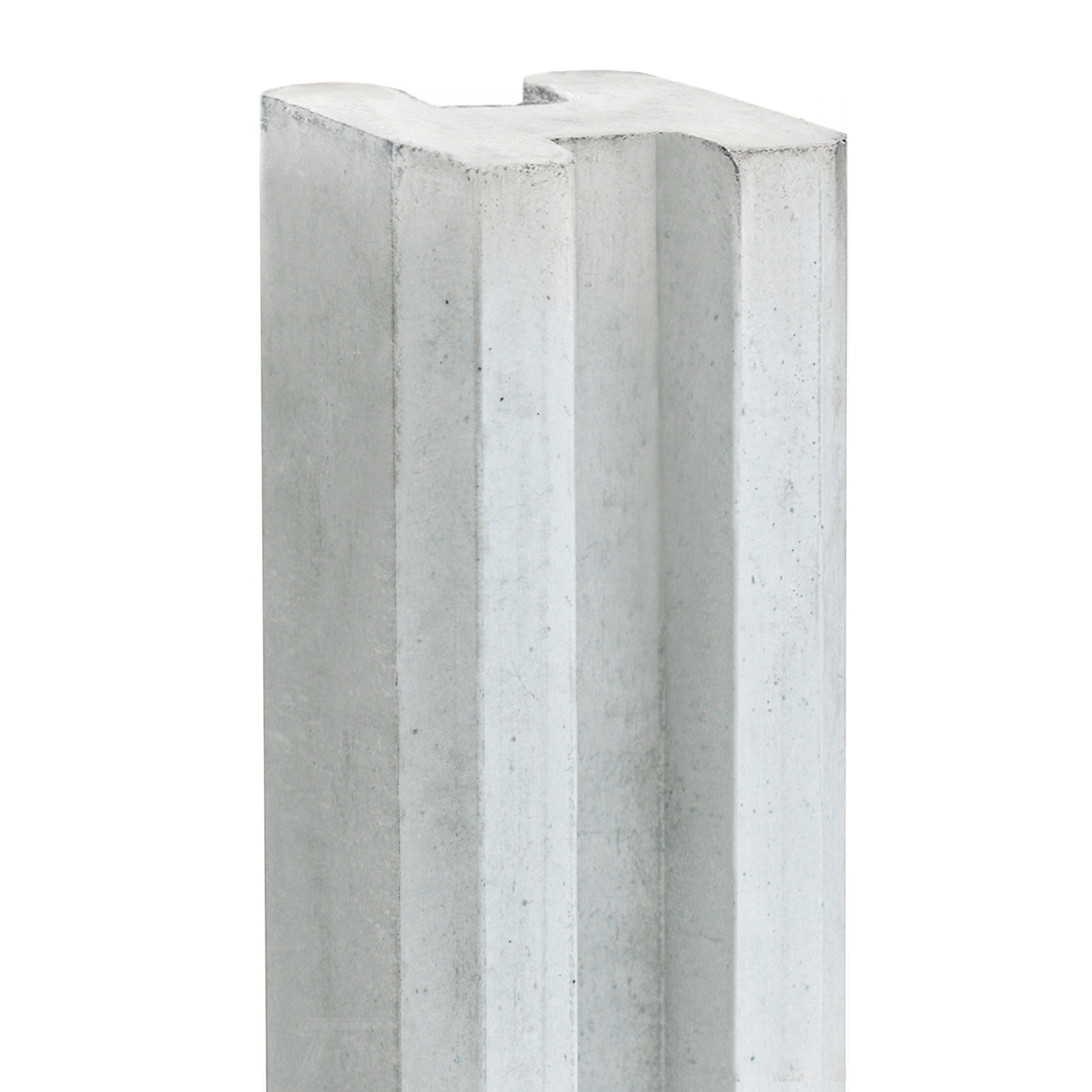 Berton©-sleufpaal Zaan wit/grijs vlakke kop 115 x 115 x 275 cm hoekmodel met brede ondersleuf