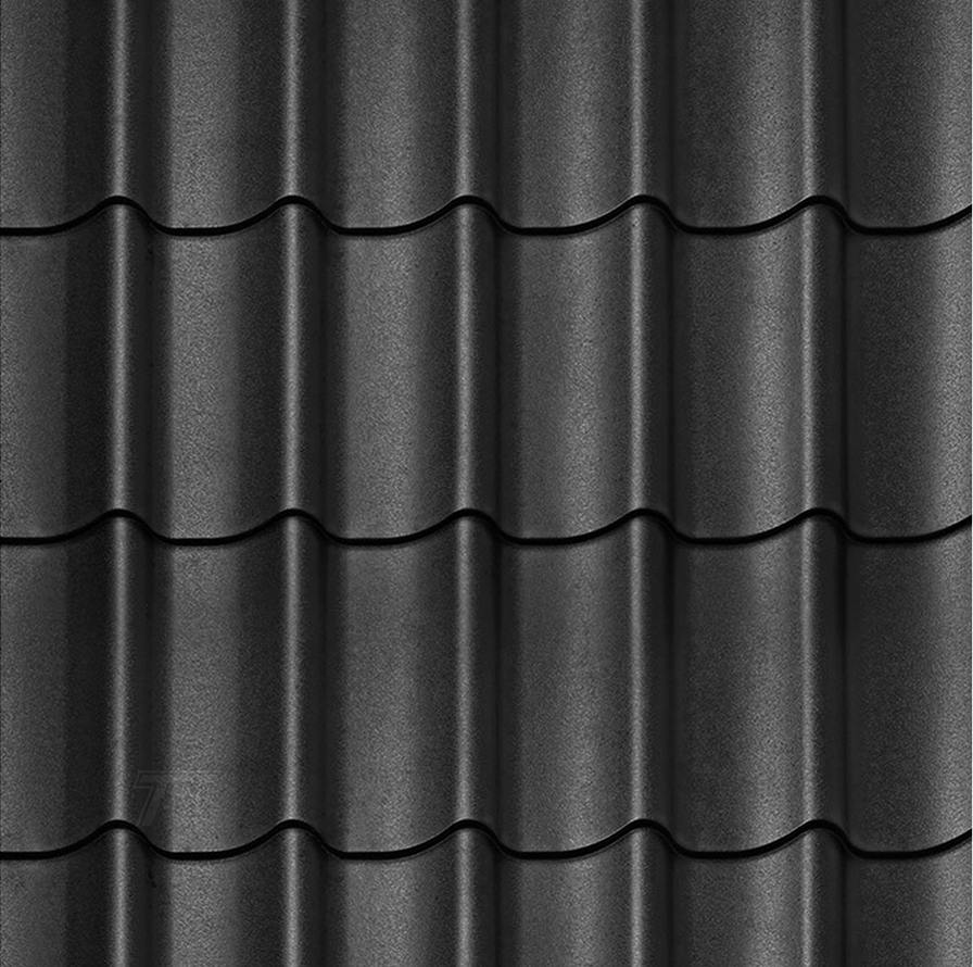 Bergen L Type 9 - 12 Matte Black Roof Tile Profile Panels