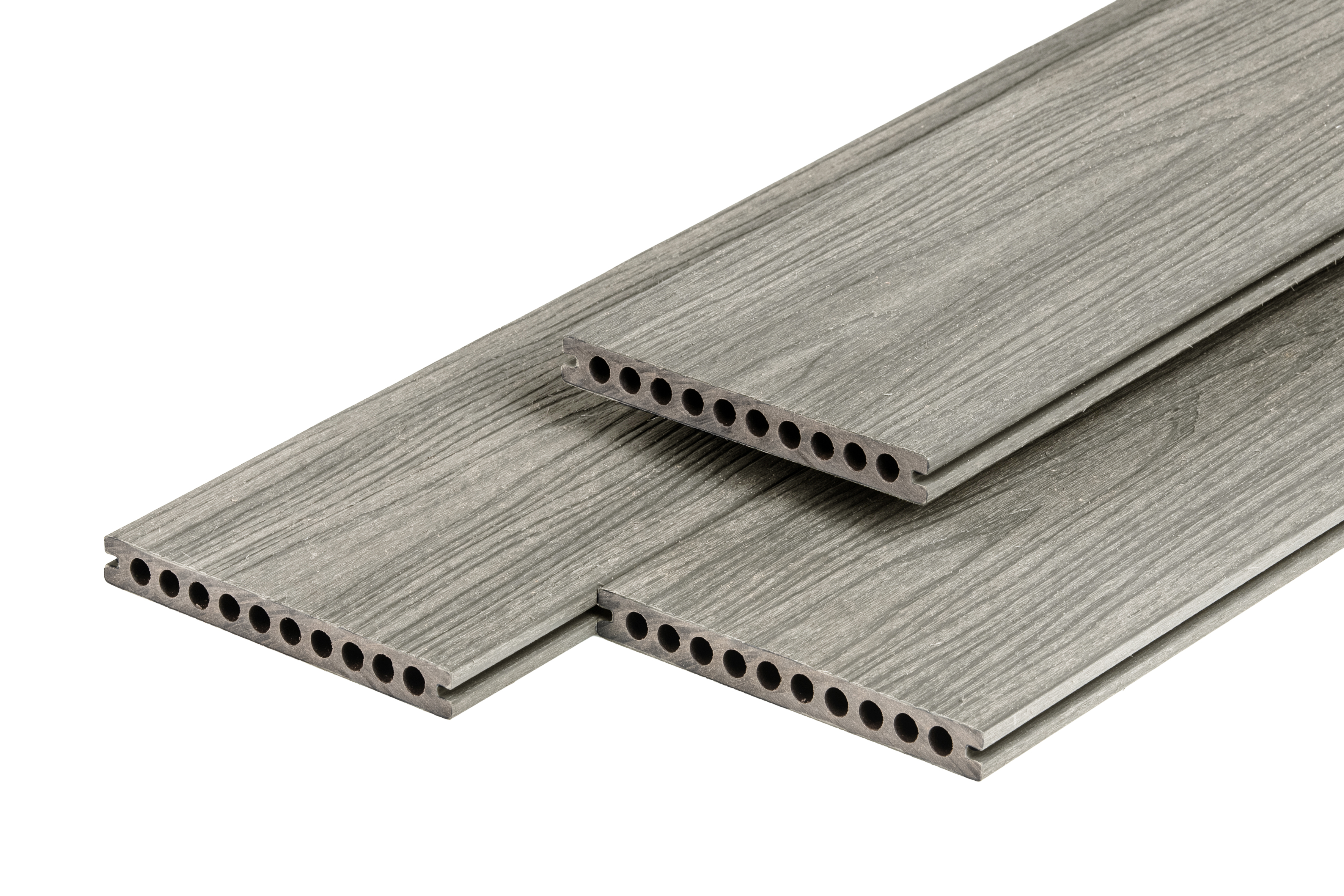 PuraShield WPC-Terrassendielen 2,3 x 21,0 x 300 cm Clipsystem, Halbmassiv, light grey