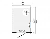 Blokhut - Tuinhuis Toilet kit annexe | 28 mm | Red Class Wood geïmpregneerd