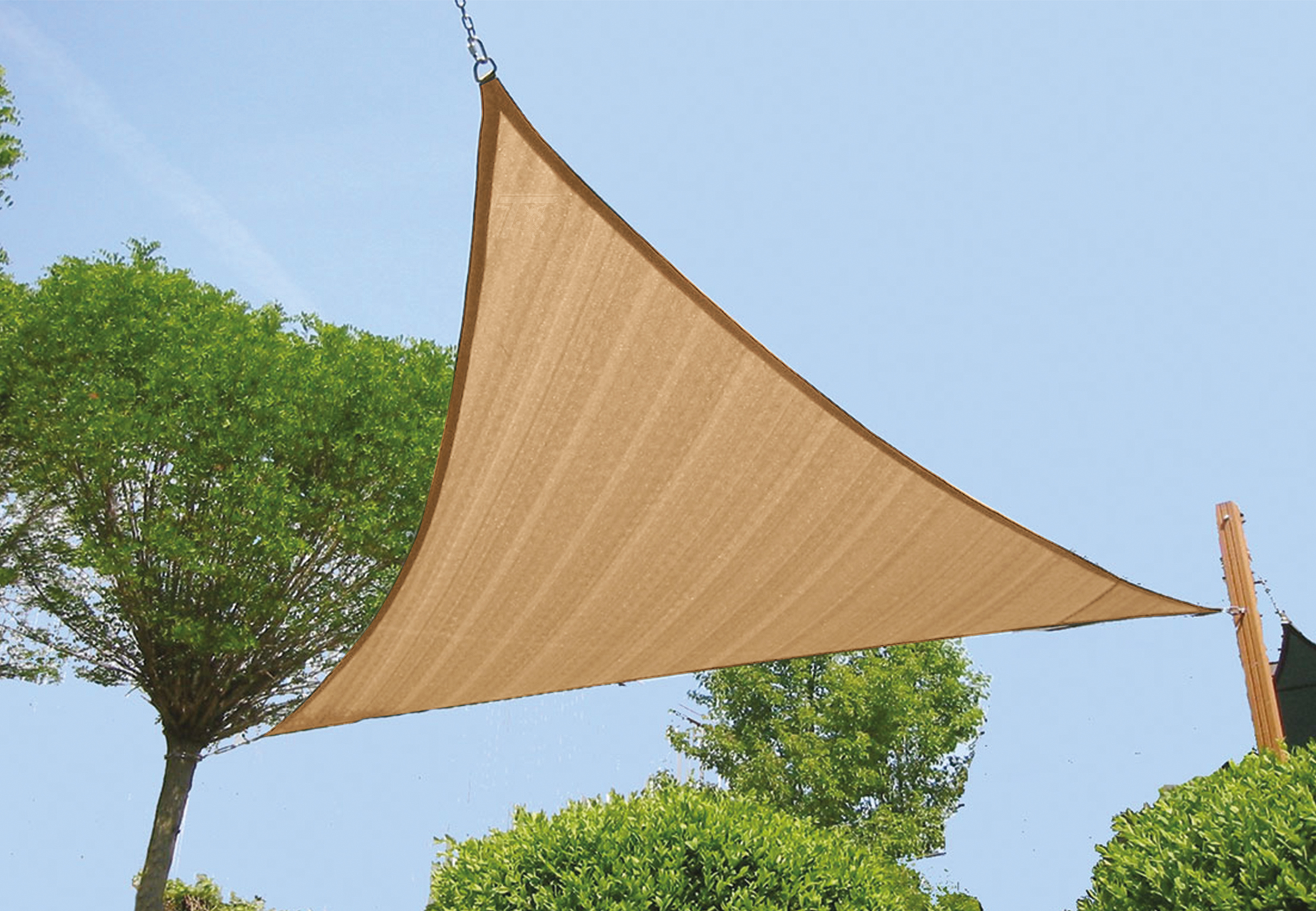 Zonnezeil driehoek zandbeige 550cm