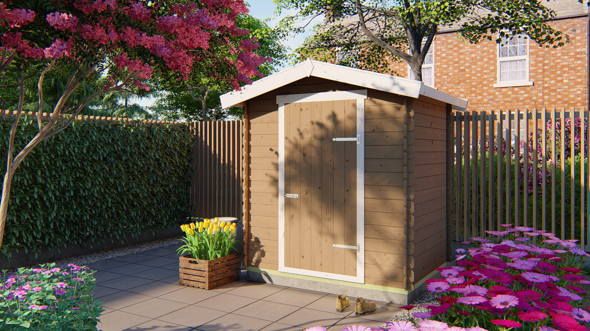 Blokhut - Tuinhuis Irina | 19 mm | vuren groen geïmpregneerd Blokhut - Tuinhuis Irina | 19 mm | vuren groen geïmpregneerd