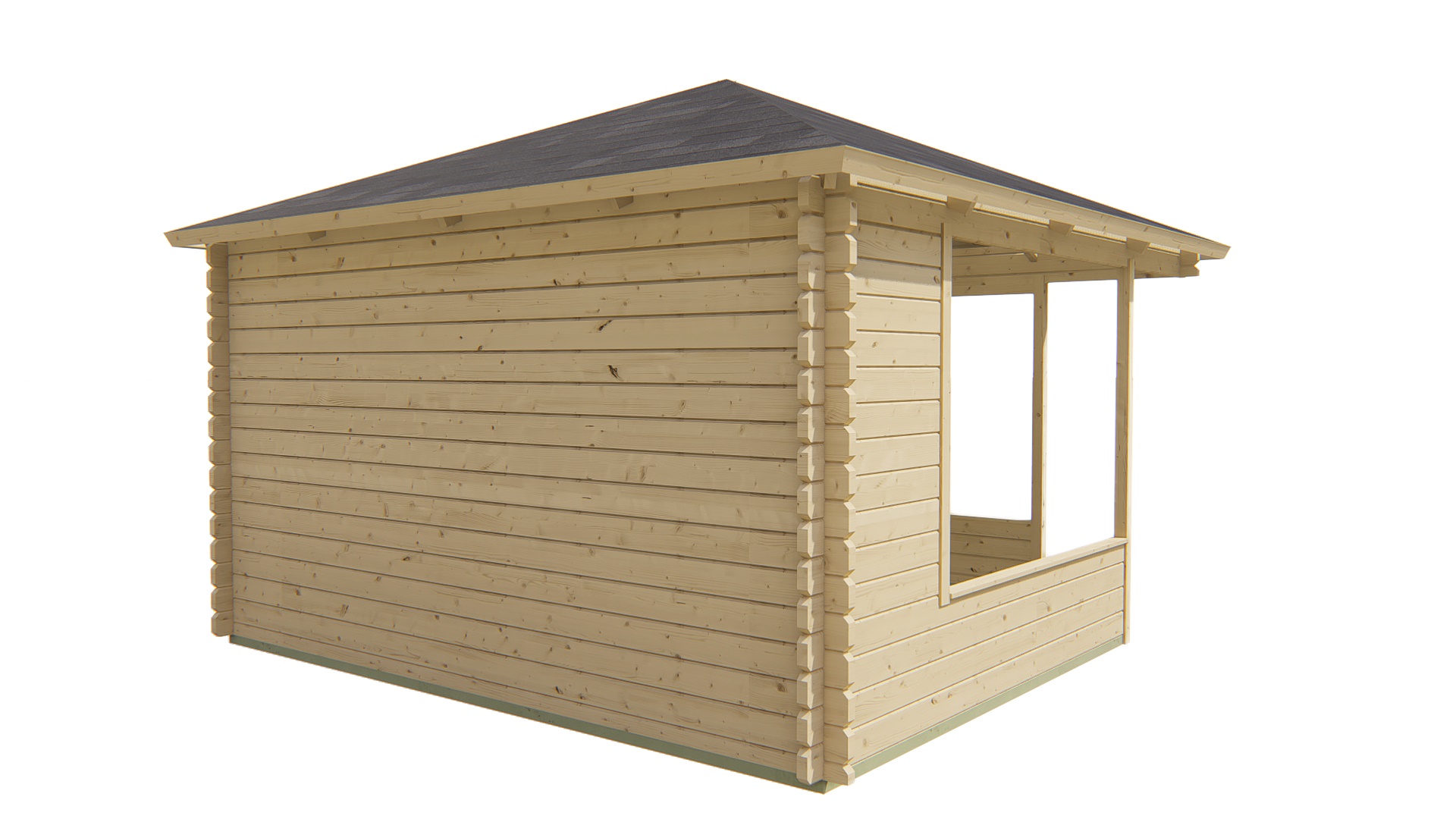 Blockhütten-Pavillon Marit | 44mm | unbehandelt