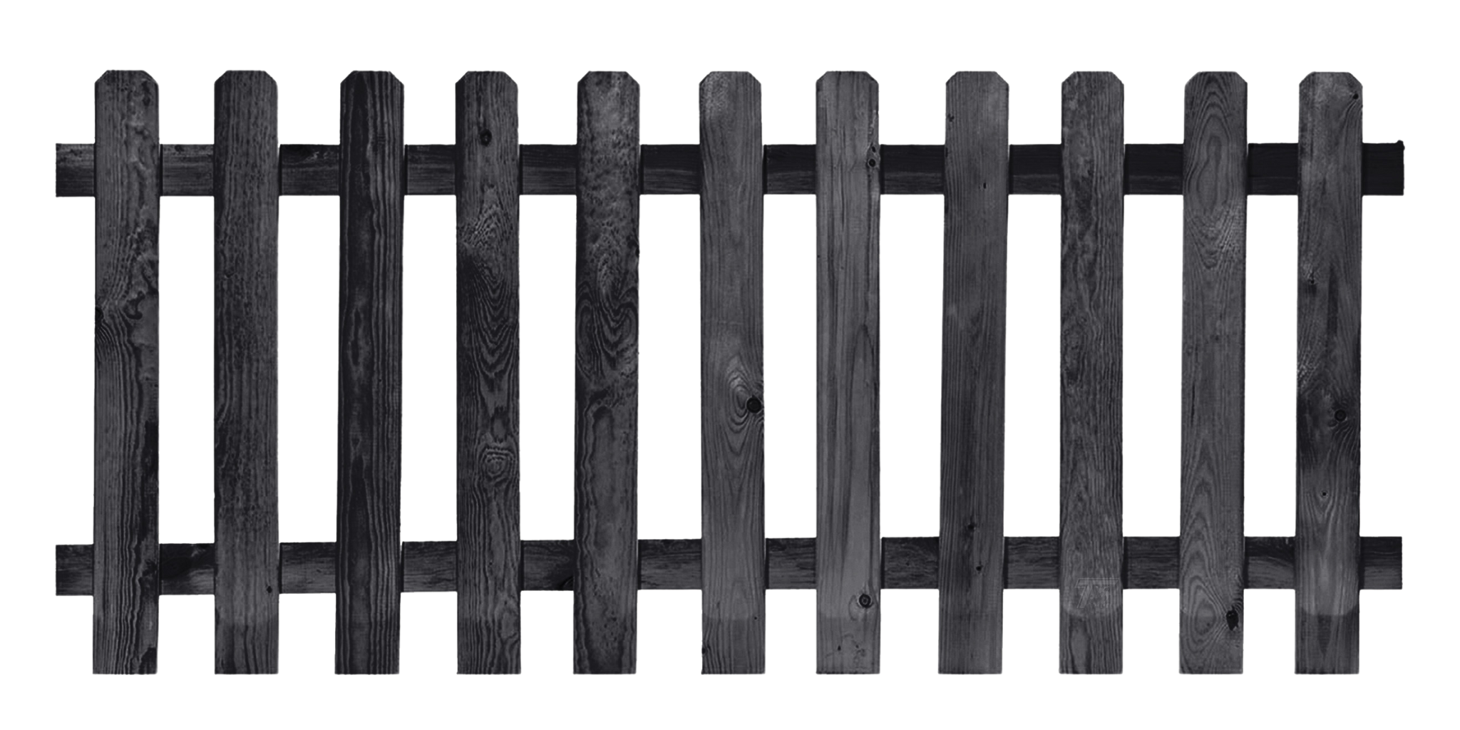 Gartenzaun gerade 80 cm schwarz imprägniert