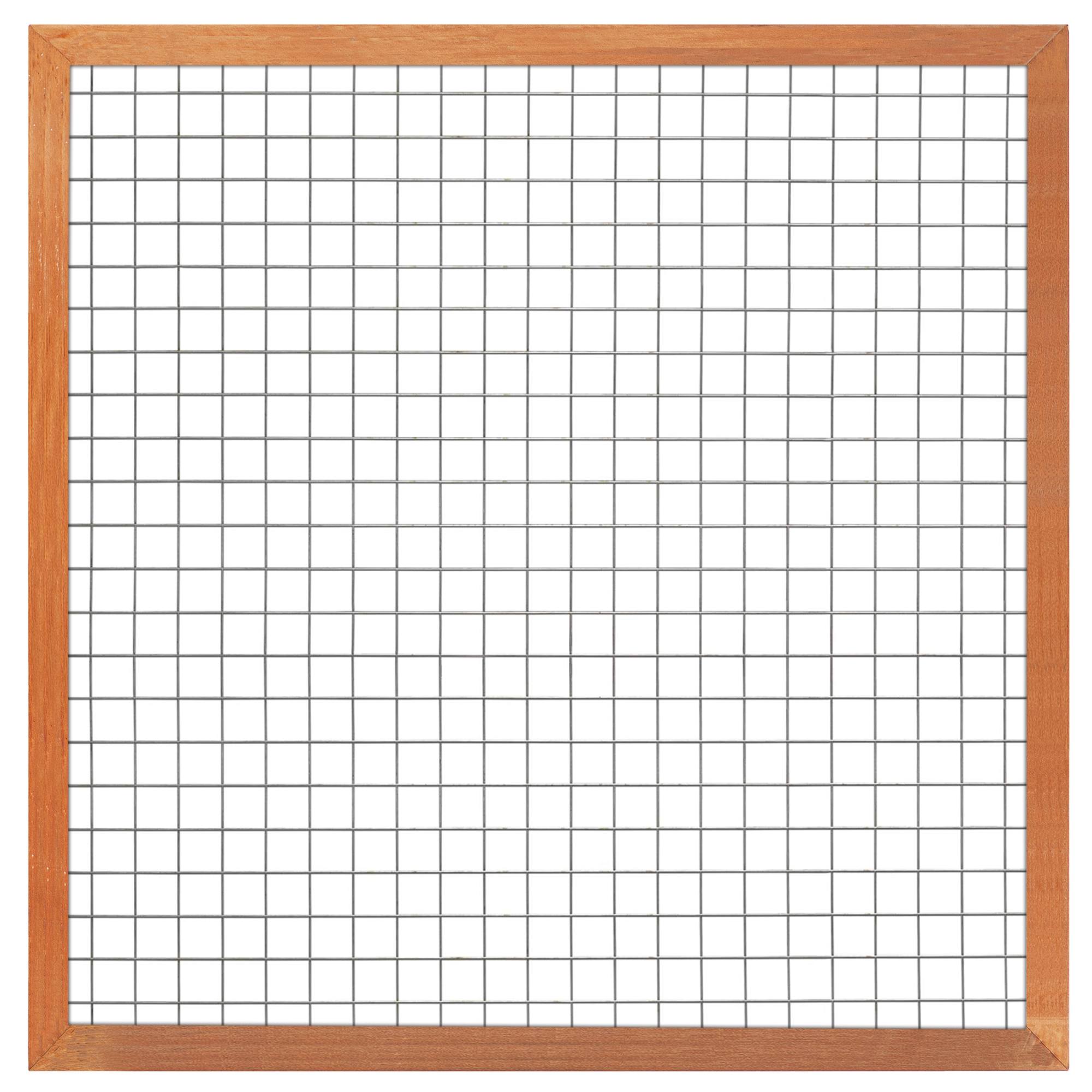 Gaaselement vuurverzinkt maaswijdte 7,5 x 7,5 cm met robuust kader hardhout 4,4 x 8,8 cm H180 x B180 cm