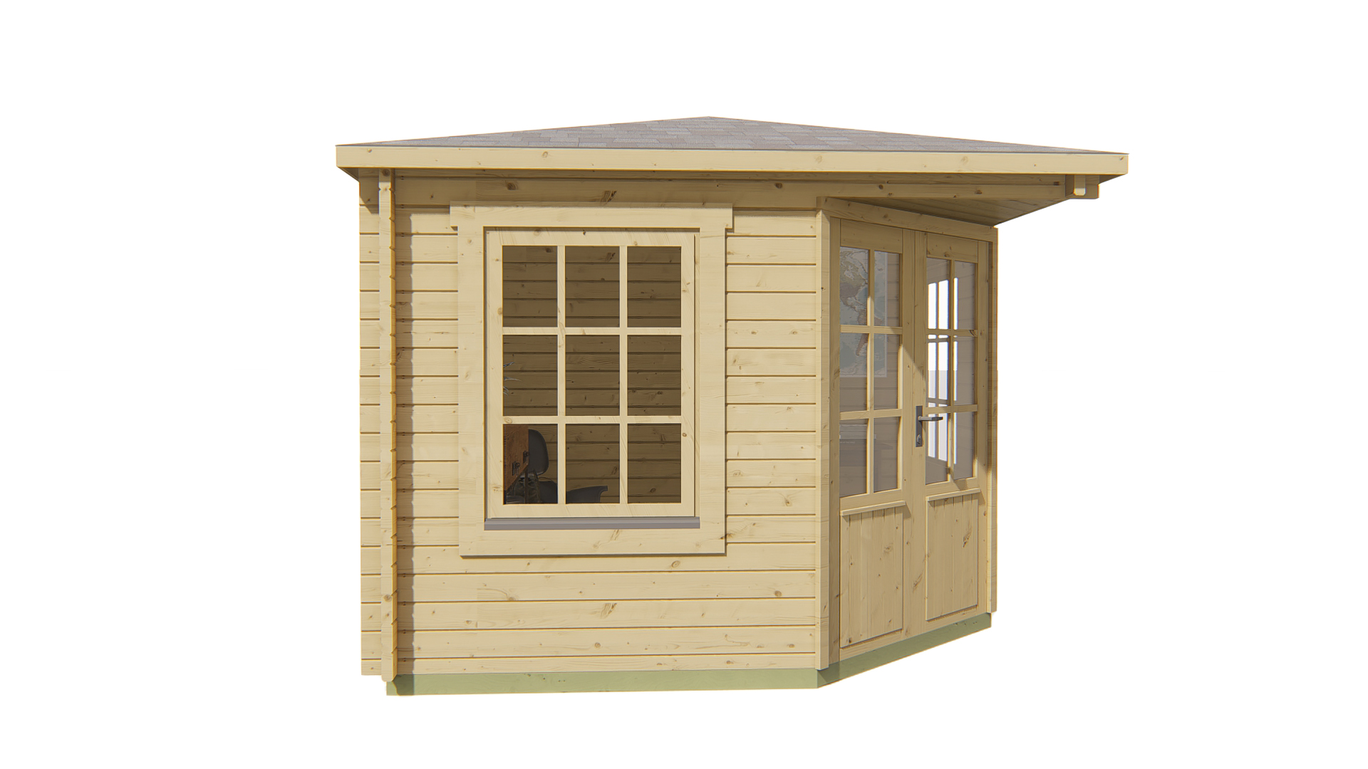 Blokhut - Tuinhuis Emma | 40 mm | vuren groen geïmpregneerd
