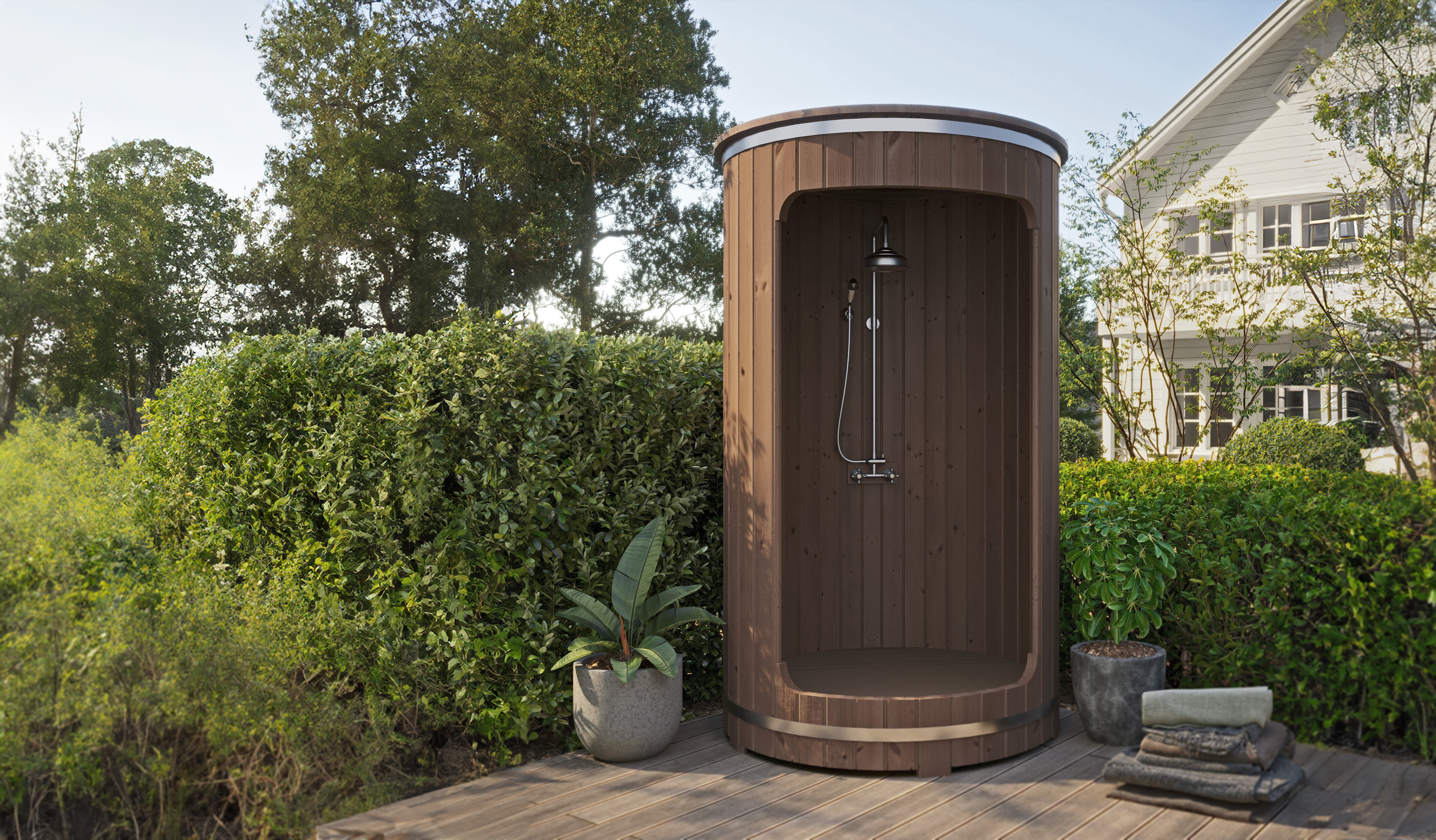 Product image high resolution (main image) Außendusche Fass Ø130 cm