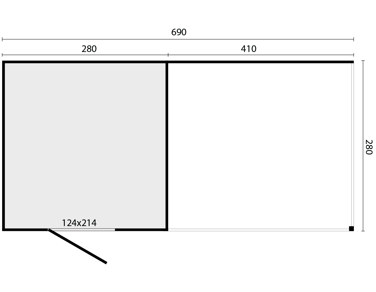 KubeLine + luifel 280 x 687 cm, onbehandeld — 3