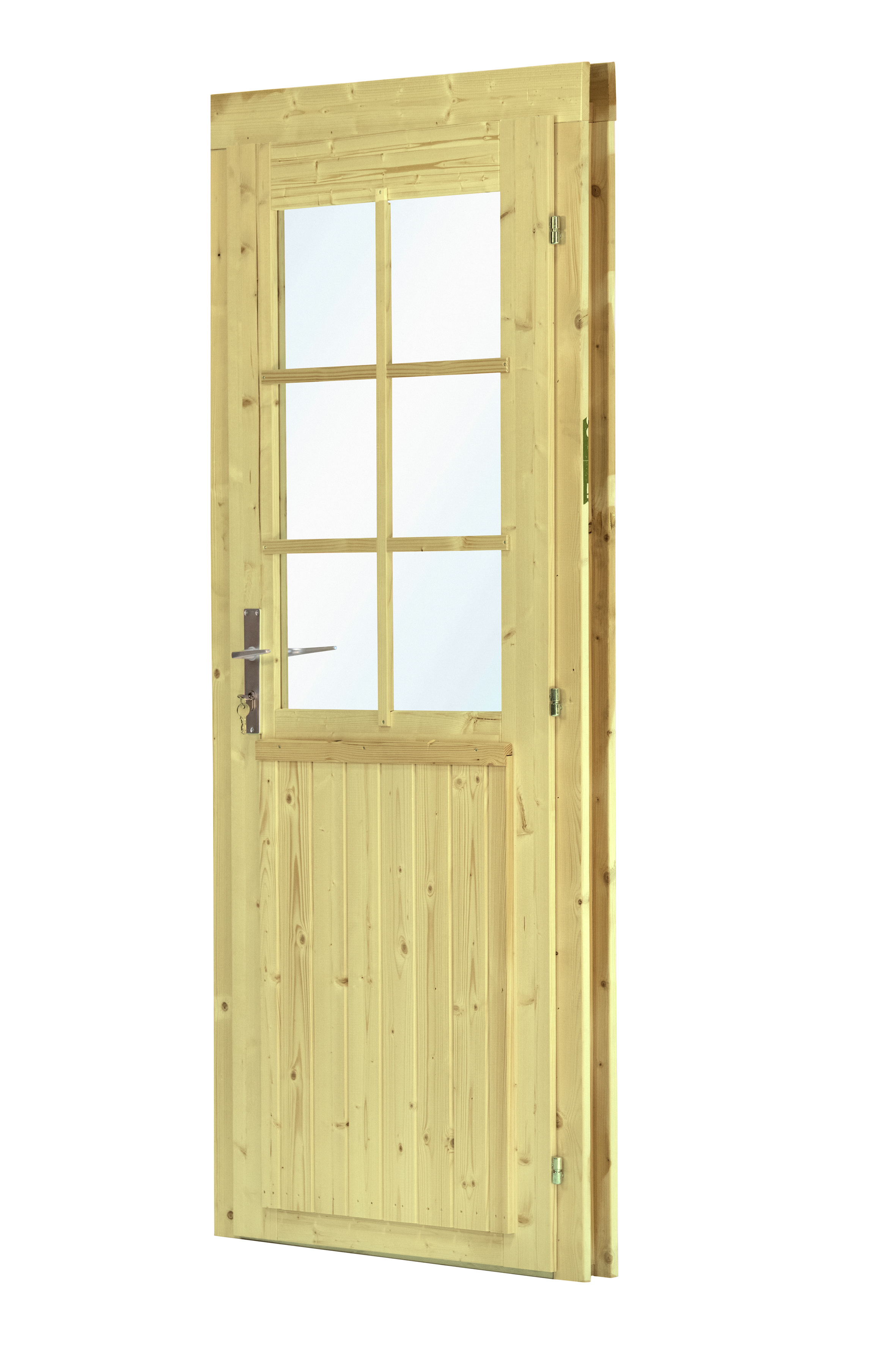 Deur enkel met raam D6 RS vuren 90,5 x 196 cm | groen geïmpregneerd