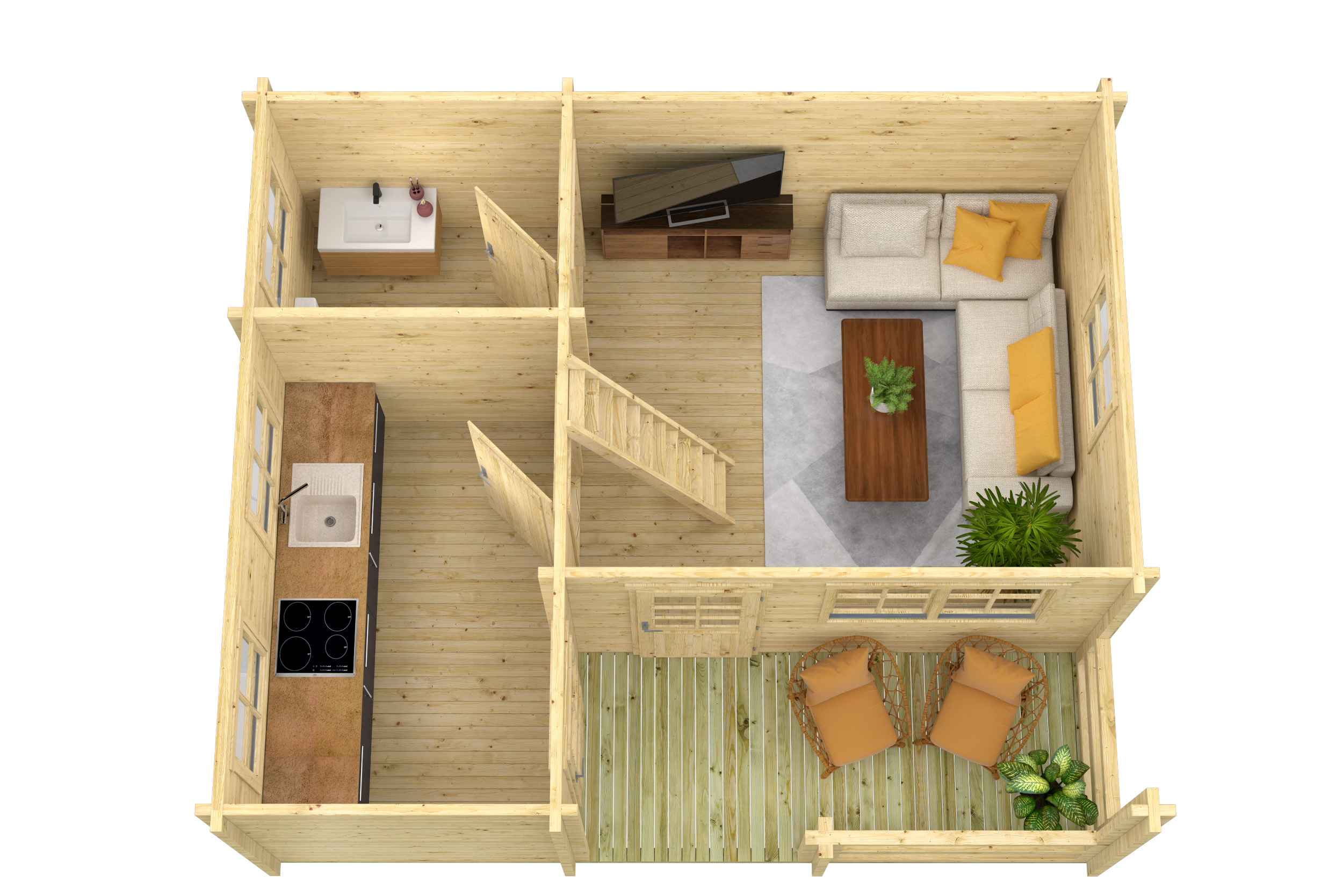 Blokhut - Tuinhuis Edelweiss | 70 mm | vuren Red Class Wood geïmpregneerd Blokhut - Tuinhuis Edelweiss | 70 mm | vuren Red Class Wood geïmpregneerd