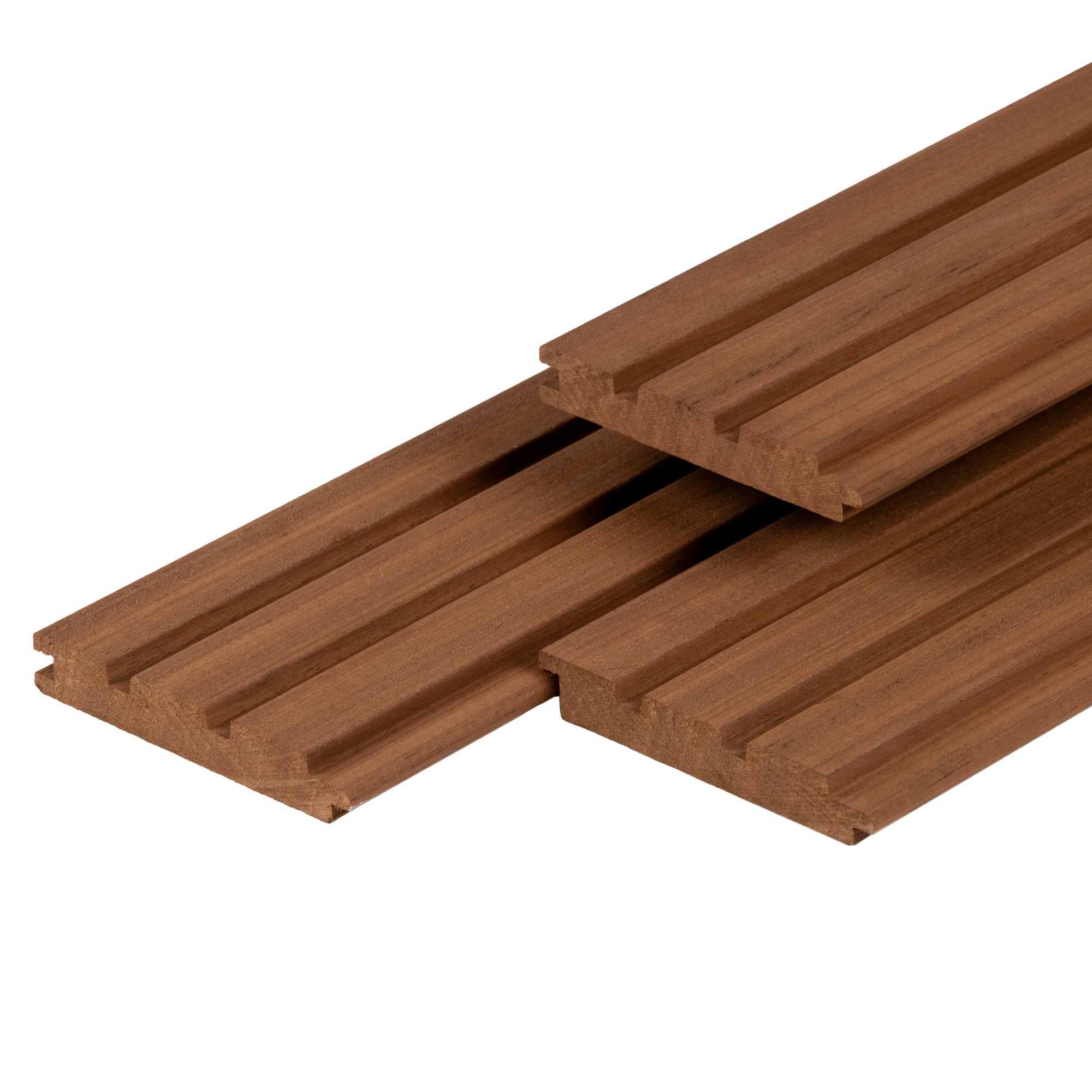 Thermoline ayous hardhout triple profiel 2,1 x 14,5 x 395 cm thermisch gemodificeerd, geschaafd