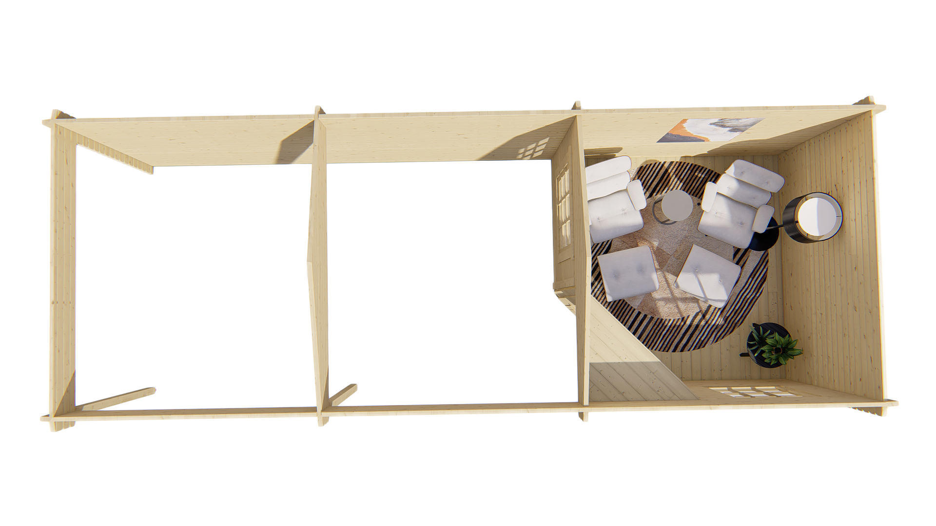 Blokhut - Tuinhuis Bertil | 44 mm | vuren honinggeel geïmpregneerd Blokhut - Tuinhuis Bertil | 44 mm | vuren honinggeel geïmpregneerd