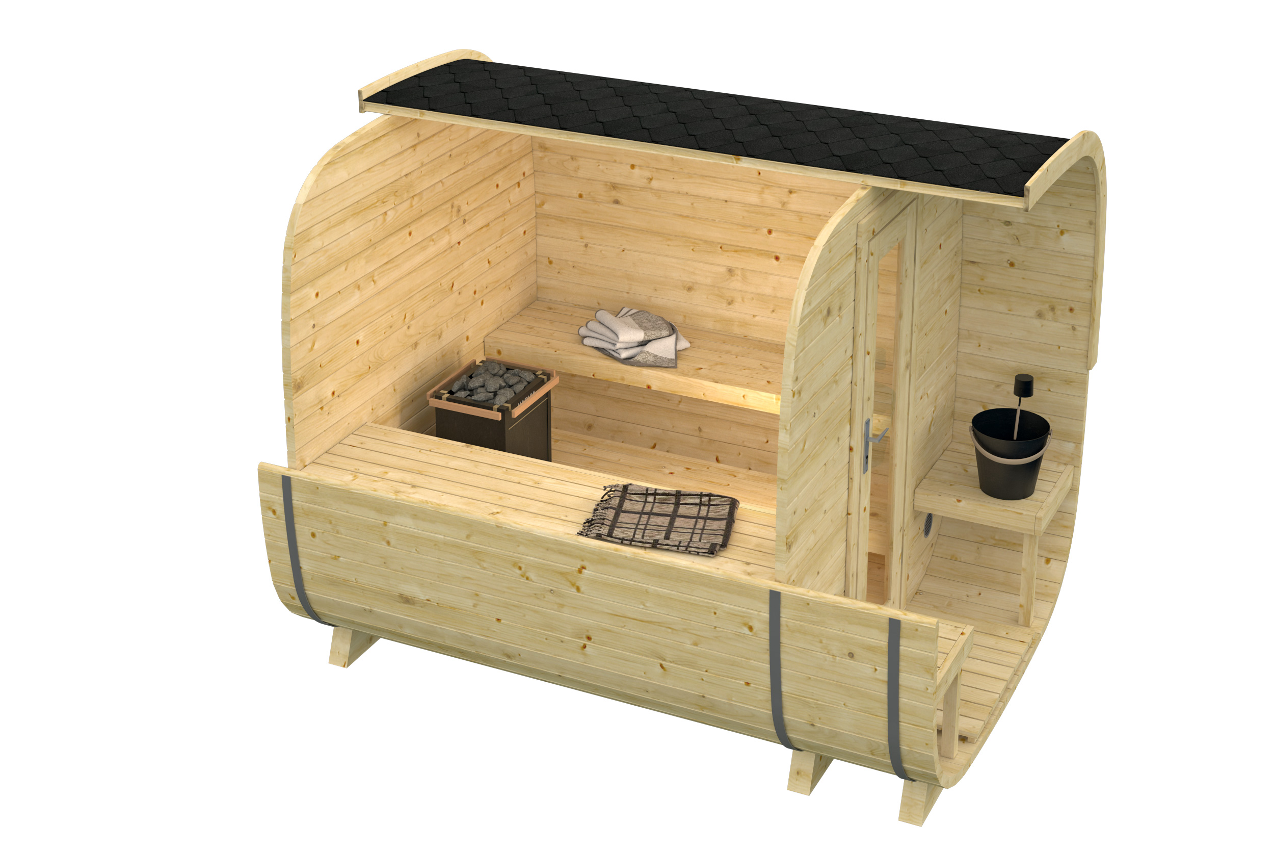 Ansichten CUBE sauna 280cm - Fichten Rovaniemi