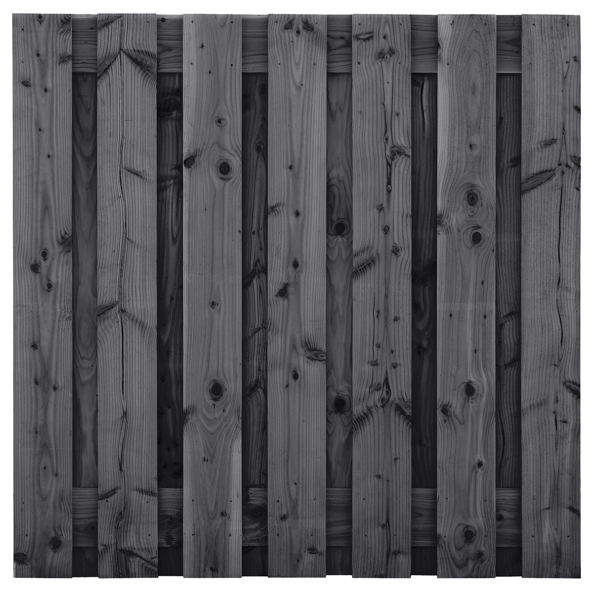 Tuinscherm Douglas zwart geïmpregneerd, 15-planks (13 + 2) Wolfsburg 180 x 180 cm