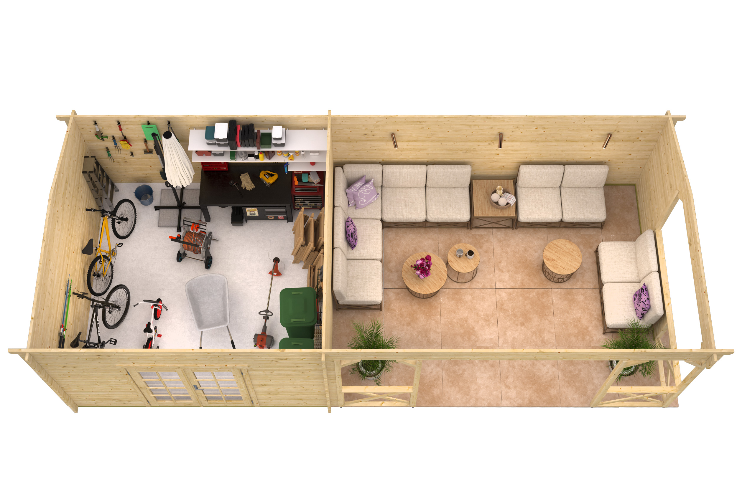 Blokhut - Tuinhuis Mokka | 40 mm | vuren groen geïmpregneerd Blokhut - Tuinhuis Mokka | 40 mm | vuren groen geïmpregneerd