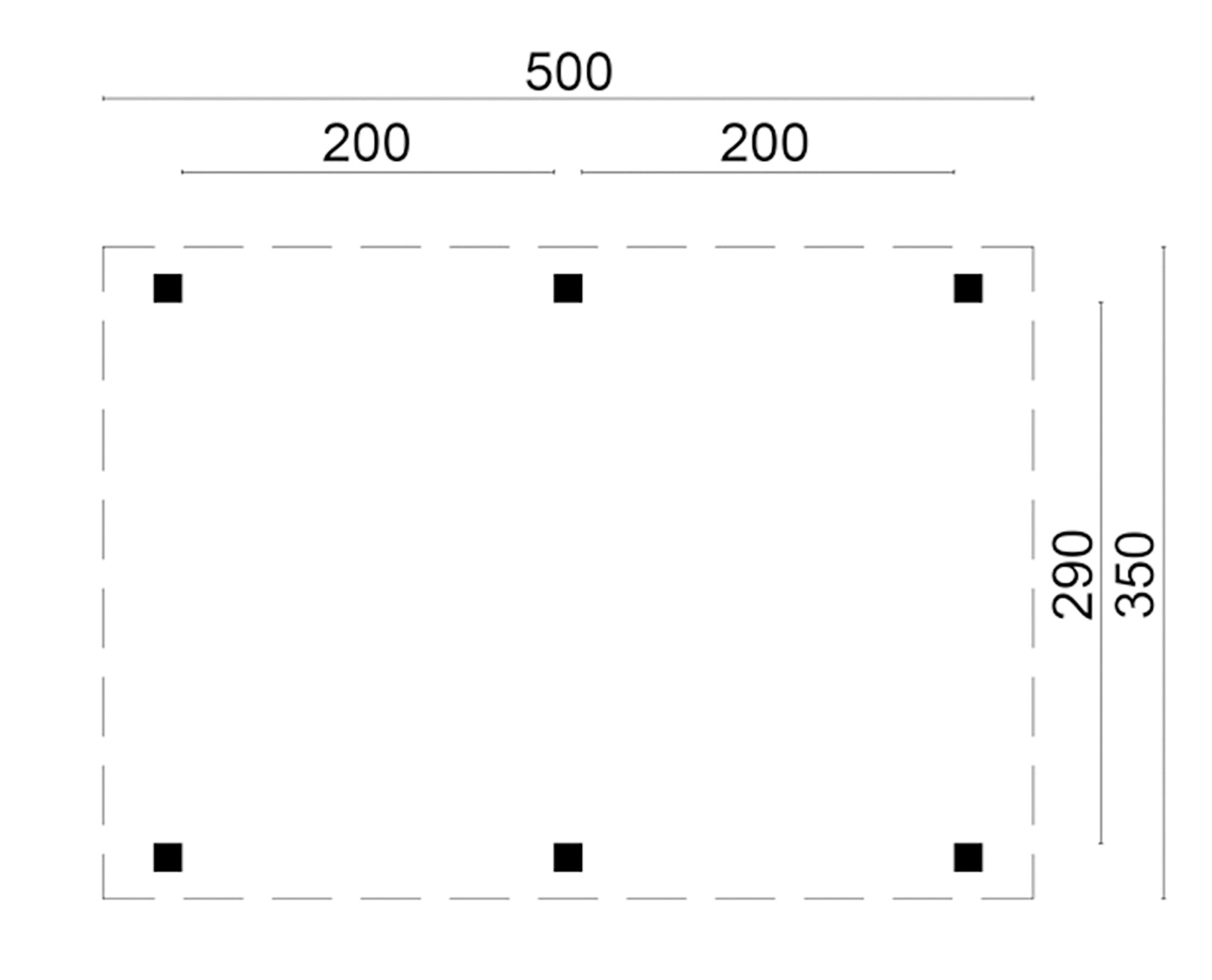 Carport Sloten, Flachdach, Selbstbaupaket 350x500 cm