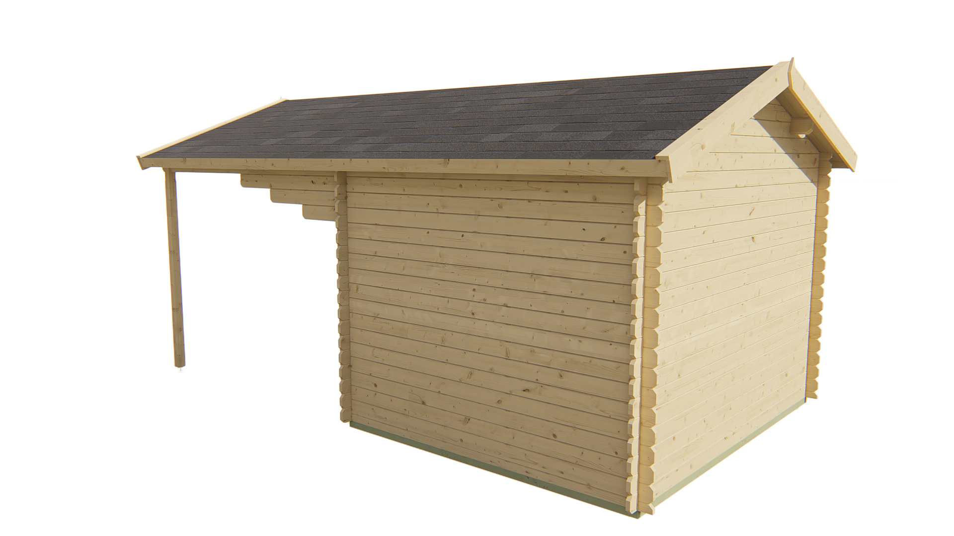 Blokhut - Tuinhuis Georg | 28 mm | vuren groen geïmpregneerd Blokhut - Tuinhuis Georg | 28 mm | vuren groen geïmpregneerd