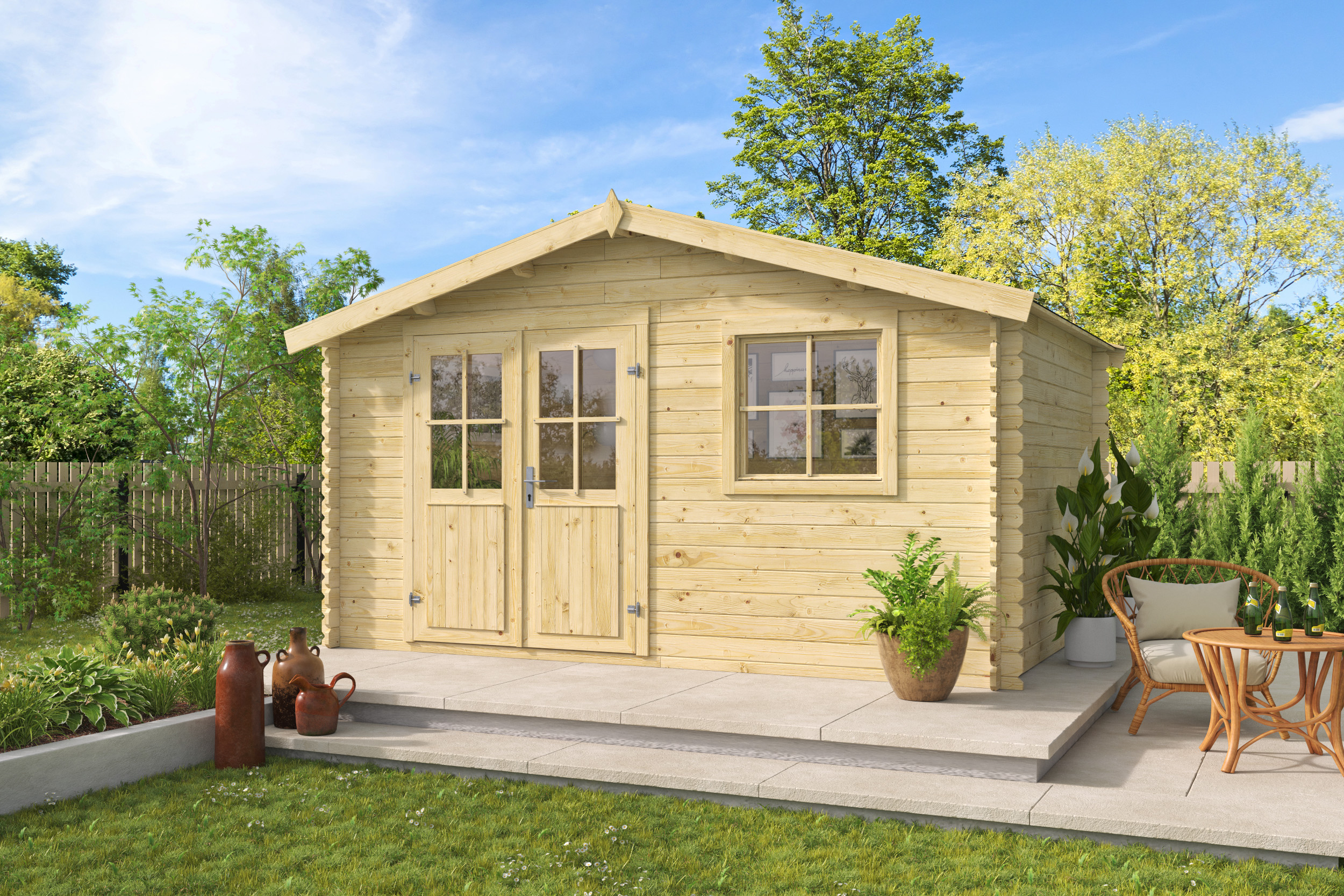 Blokhut - Tuinhuis Gorliz | 28 mm | onbehandeld