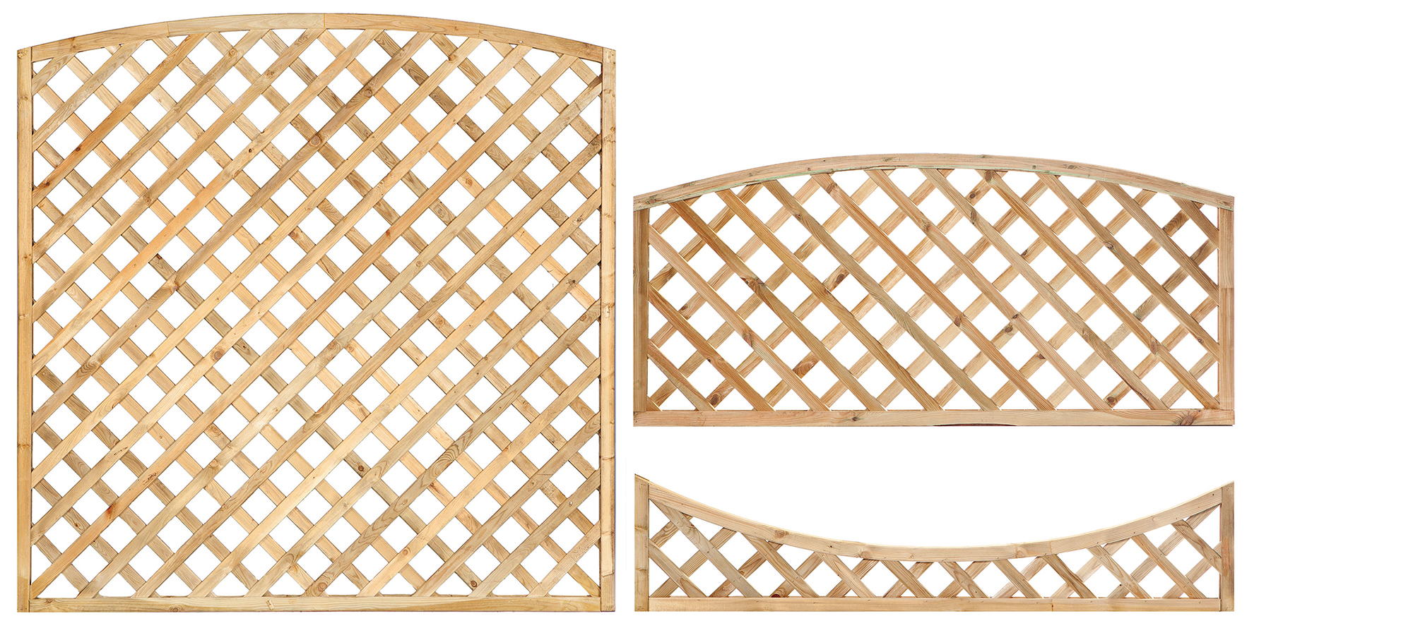 Diagonal trellis with arched frame H60cm