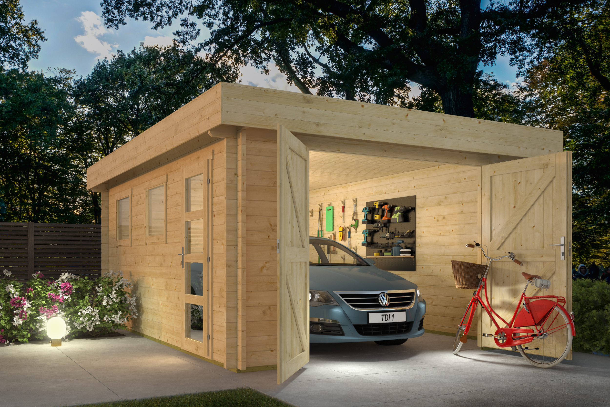 Garage Marketta | 44 mm | vuren groen geïmpregneerd
