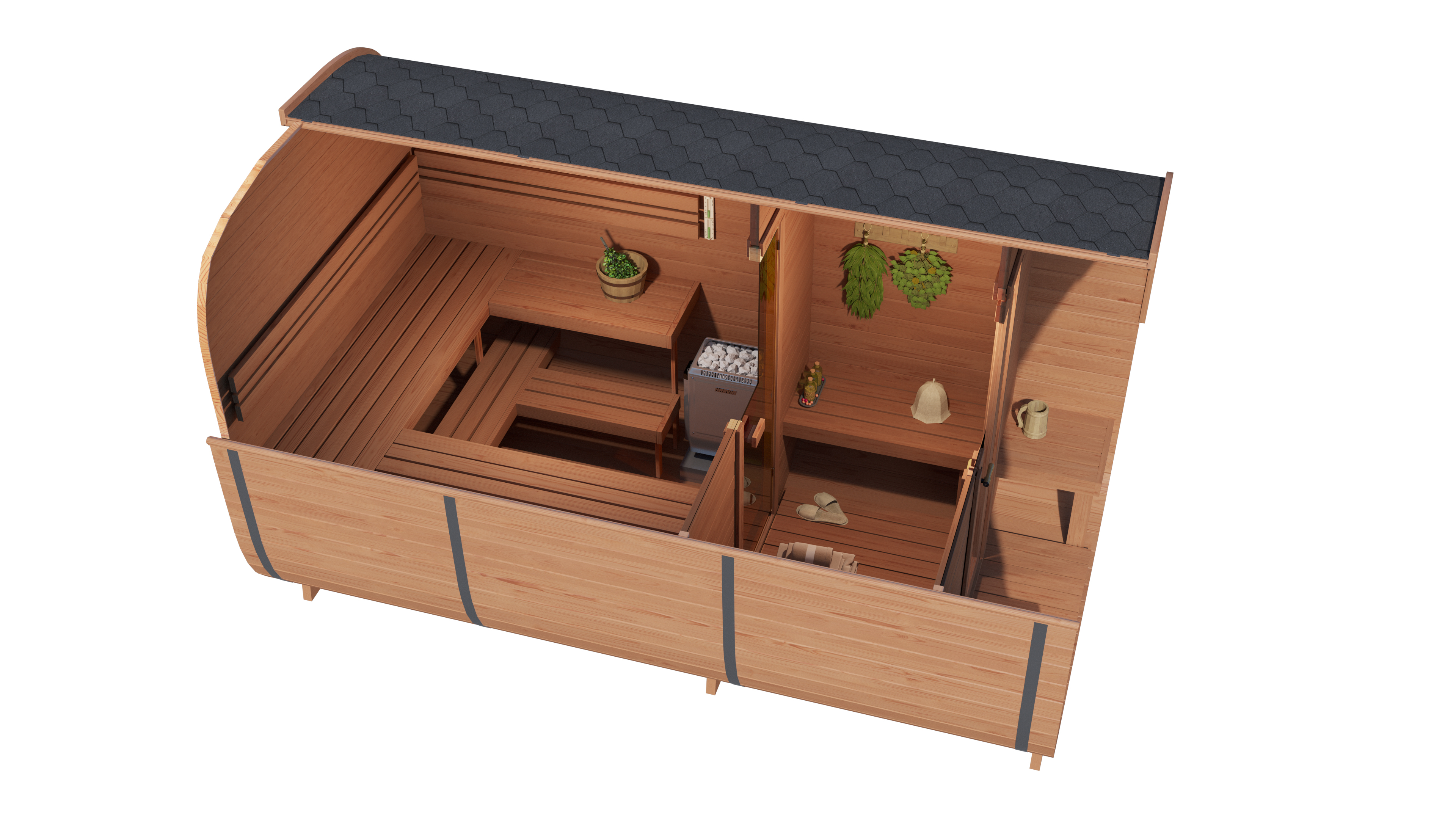 Sauna cube Rovaniemi 390 cm | 42 mm | Thermowood