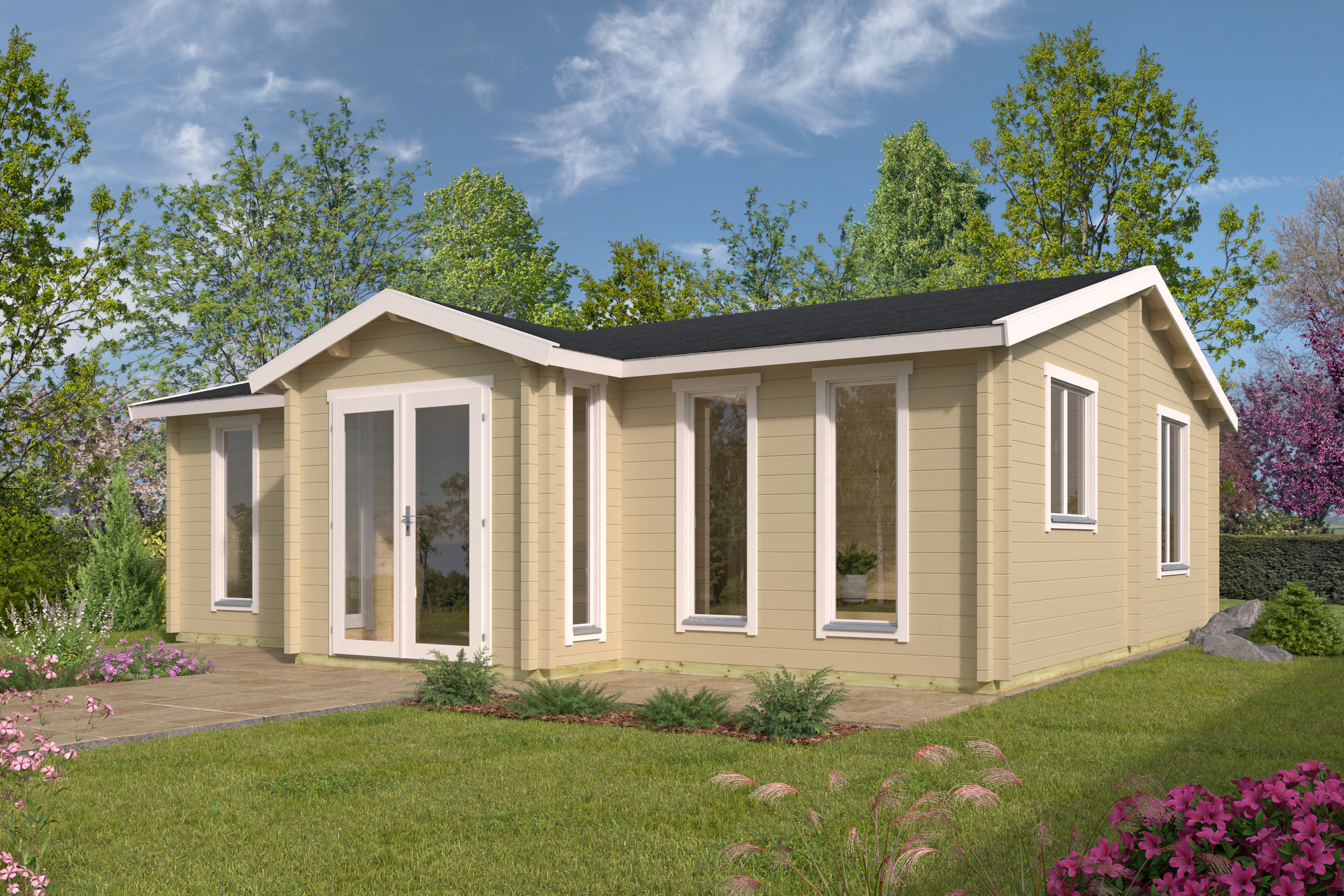 Blokhut - Tuinhuis Mullingar | 70 mm | vuren groen geïmpregneerd