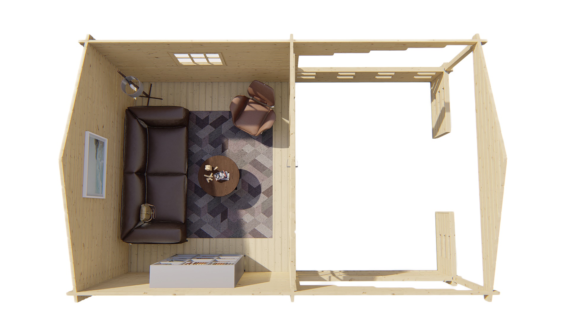Blokhut - Tuinhuis Sanstrov | 44 mm | vuren onbehandeld