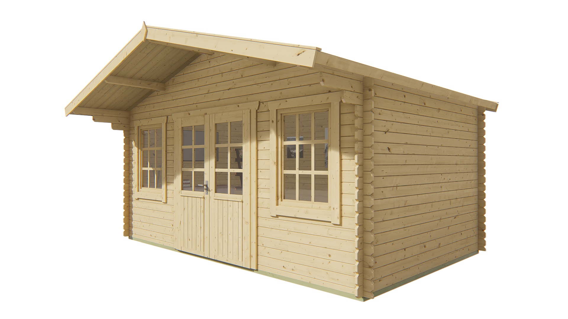 Blokhut - Tuinhuis Skyler | 28 mm | vuren honinggeel geïmpregneerd Blokhut - Tuinhuis Skyler | 28 mm | vuren honinggeel geïmpregneerd