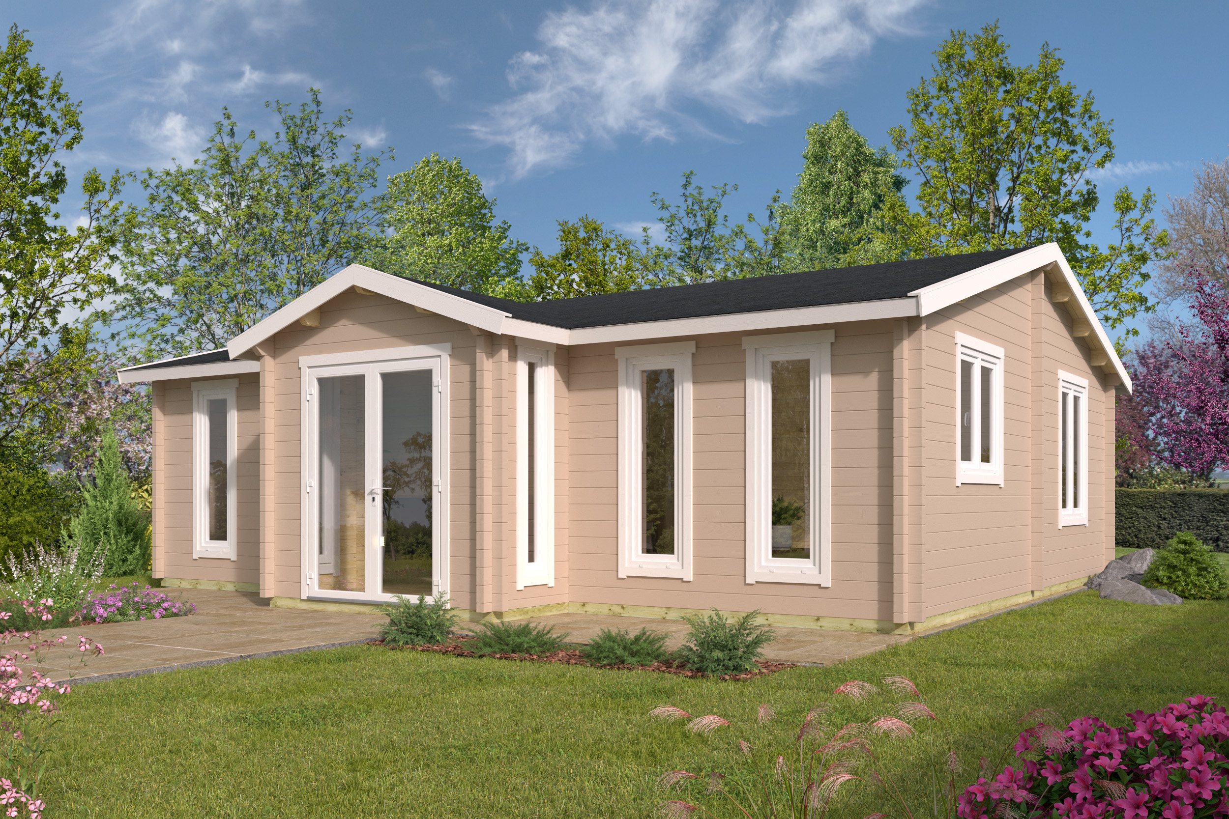 Blokhut - Tuinhuis Mullingar | 70 mm | vuren groen geïmpregneerd