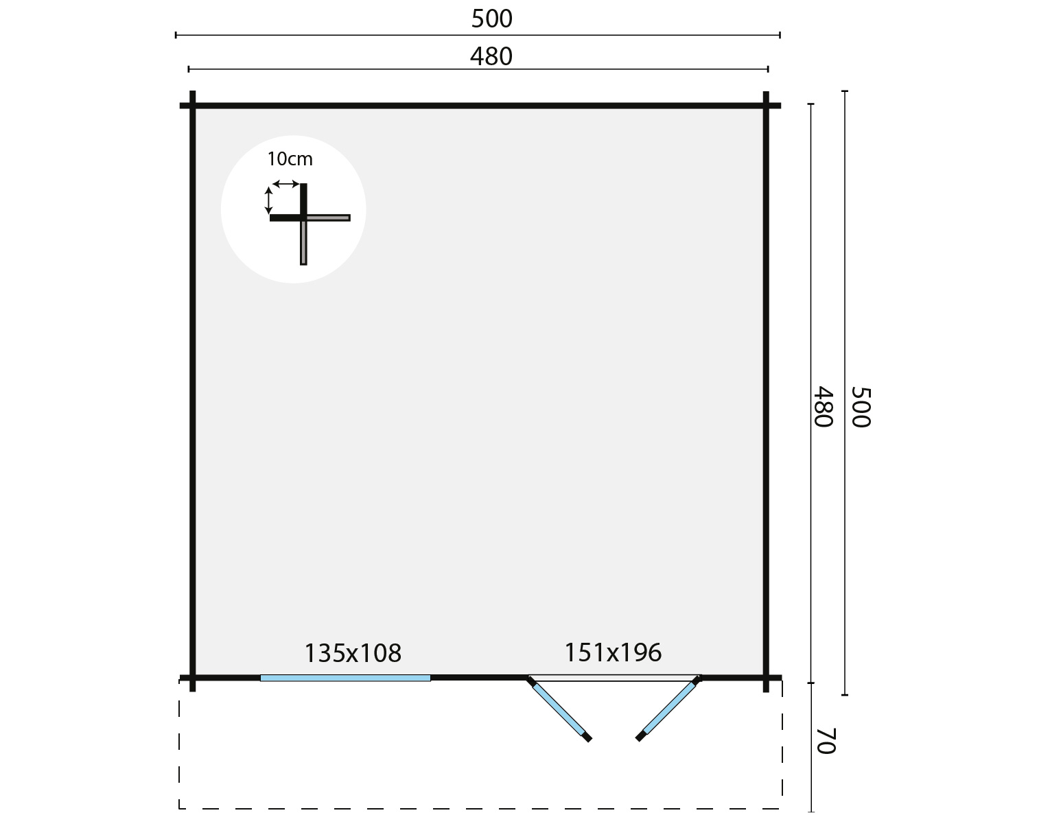 Blokhut - Tuinhuis Salamanca | 34 mm | vuren honinggeel geïmpregneerd Blokhut - Tuinhuis Salamanca | 34 mm | vuren honinggeel geïmpregneerd