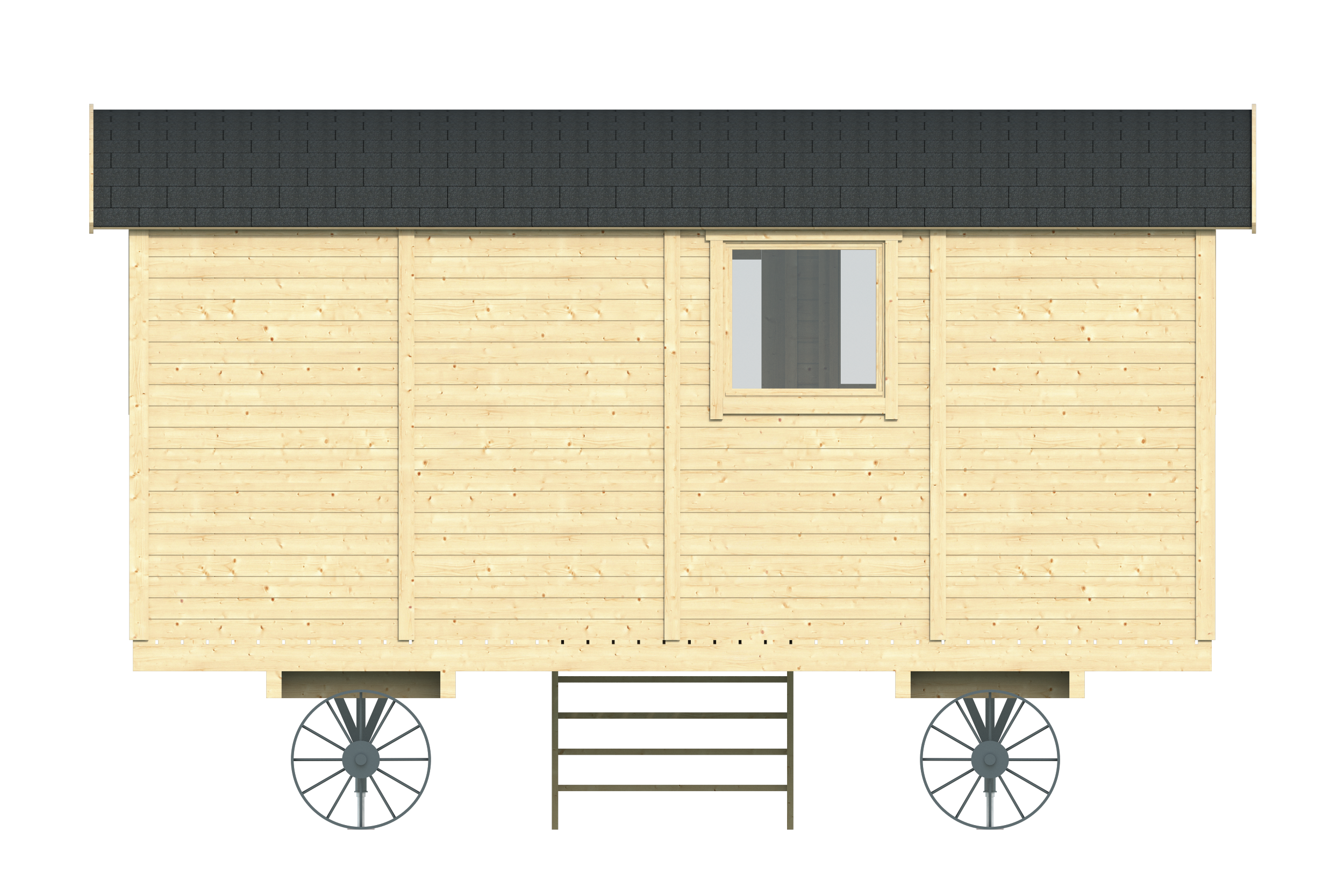 Circuswagen Patricia | 19mm | vuren onbehandeld | 480 x 240 cm | excl. onderstel