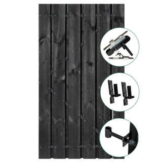 Tuindeur Privacy grenen zwart 90cm Tuindeur Privacy grenen zwart 90cm