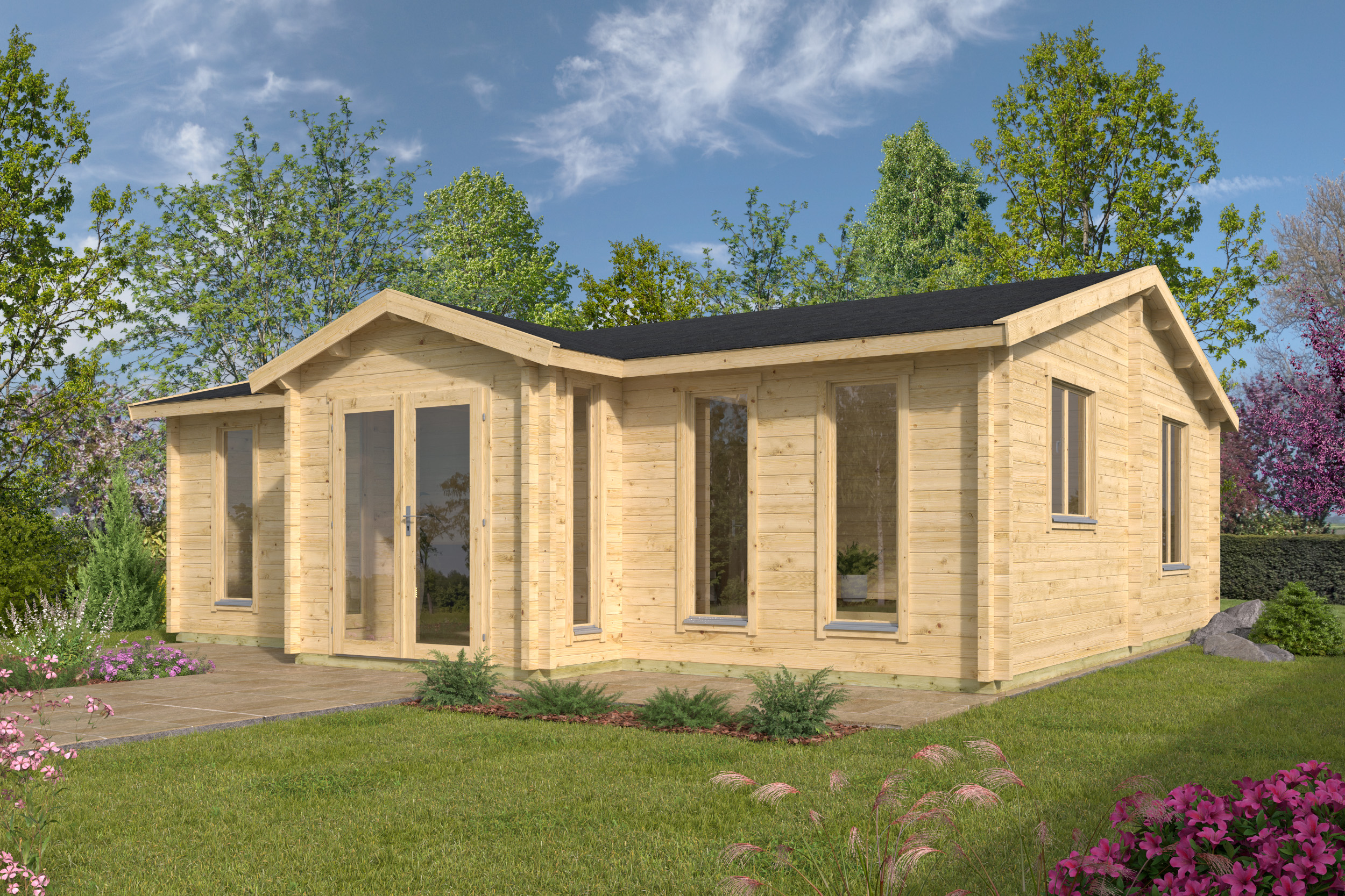 Blokhut - Tuinhuis Mullingar | 70 mm | vuren honinggeel geïmpregneerd Blokhut - Tuinhuis Mullingar | 70 mm | vuren honinggeel geïmpregneerd