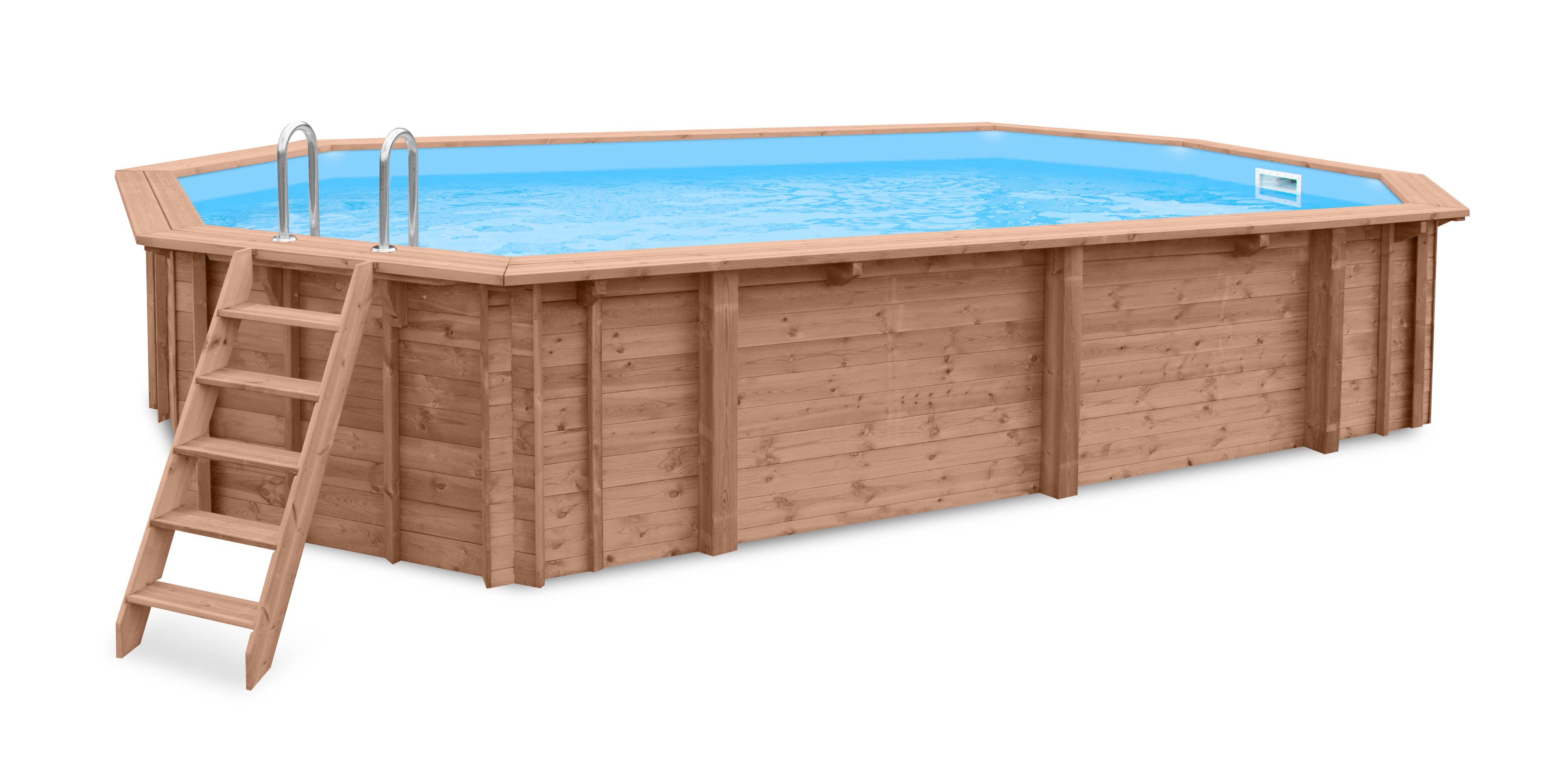 Product image high resolution (main image) Luxus-Schwimmbad aus Holz Playa Porto Marie 727x396x138cm