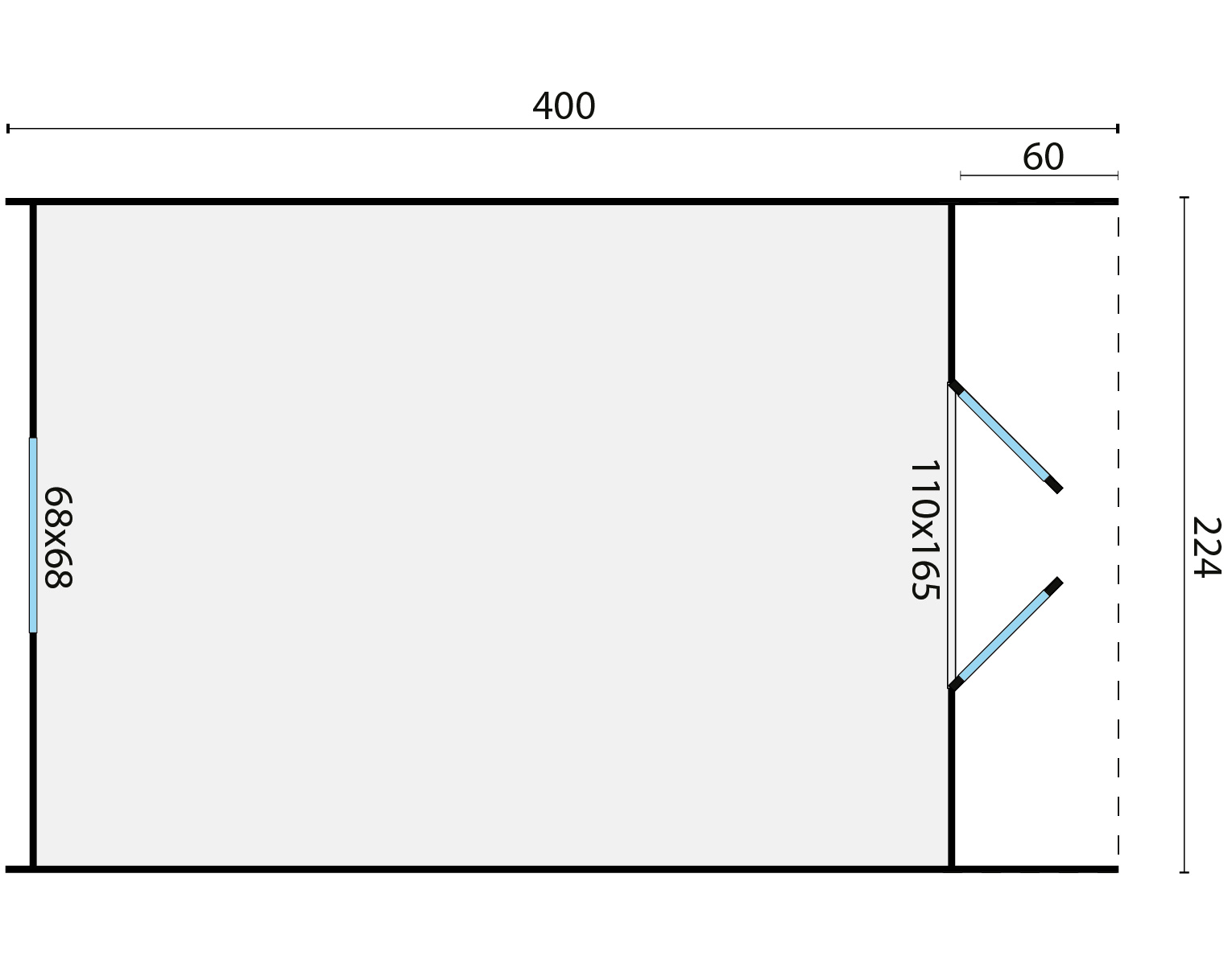 Camping POD 400 | 28 mm | vuren onbehandeld