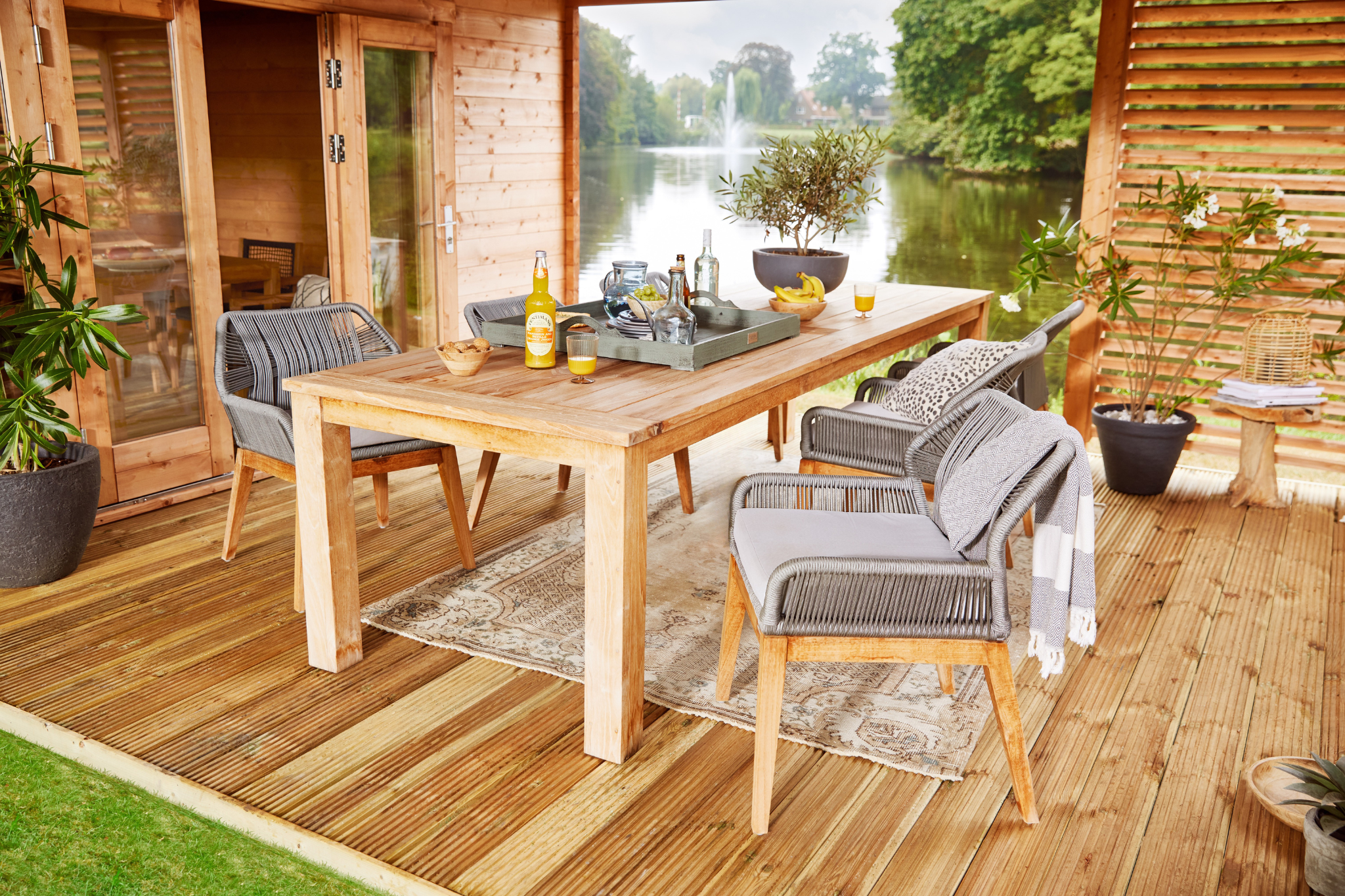 Tuintefel teak 180 x 90 cm solide modern