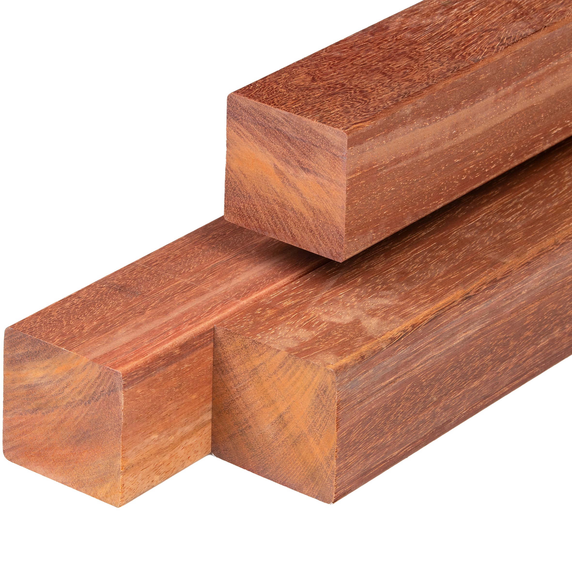 Angelim vermelho hardhout paal 8,5 x 8,5 x 400 cm geschaafd, ongepunt, 4 ronde hoeken
