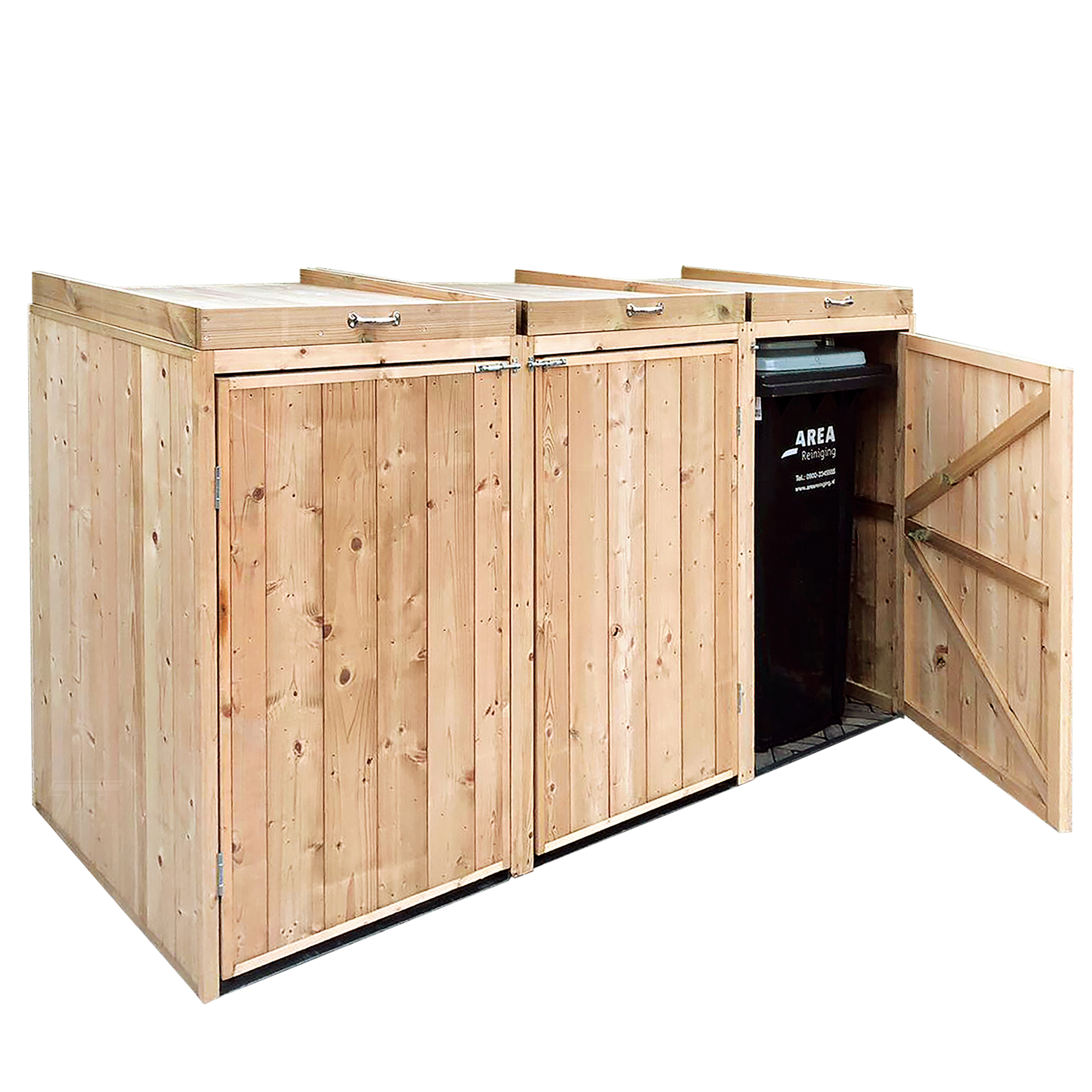 Bin store, pressure treated spruce, Triple L213 x W80 x H116,5 cm