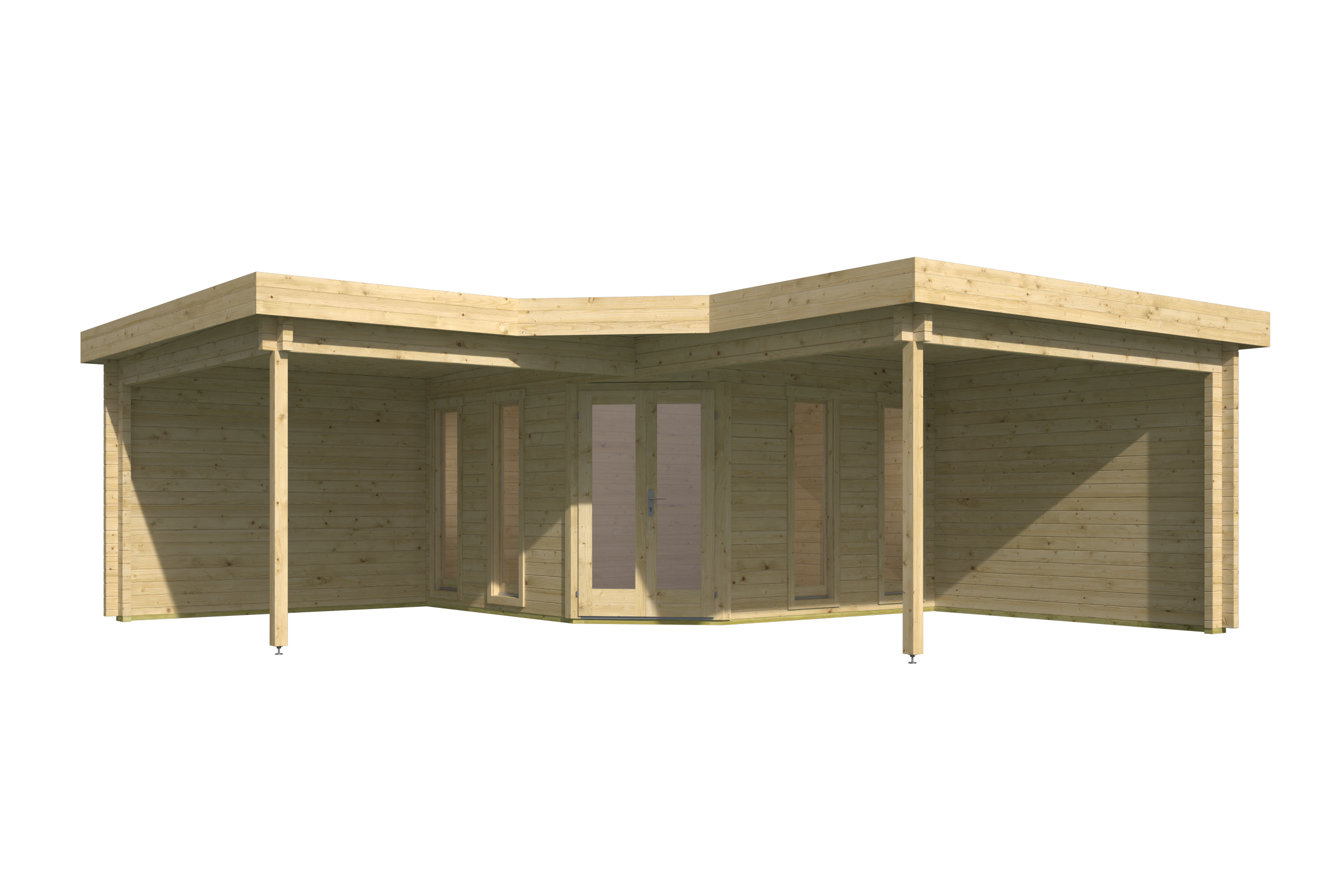 Blokhut - Tuinhuis Bridgend | 70 mm | grijs geïmpregneerd