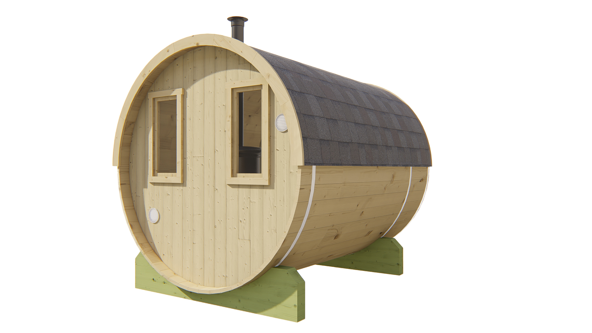 Saunabarrel | Ø205 x 250 cm | 38 mm | onbehandeld vuren