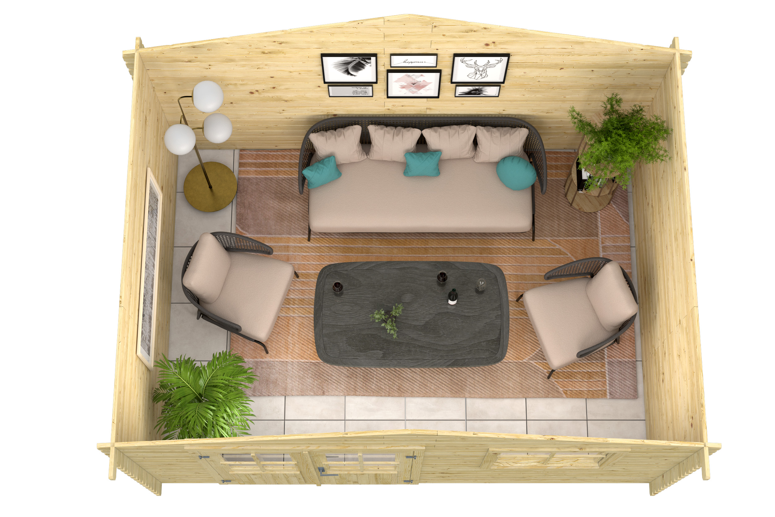 Blokhut - Tuinhuis Gorliz | 28 mm | onbehandeld