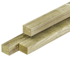 Grenen regel 2,8 x 3,6 x 180 cm, vers, groen geïmpregneerd, geschaafd, scherpkantig