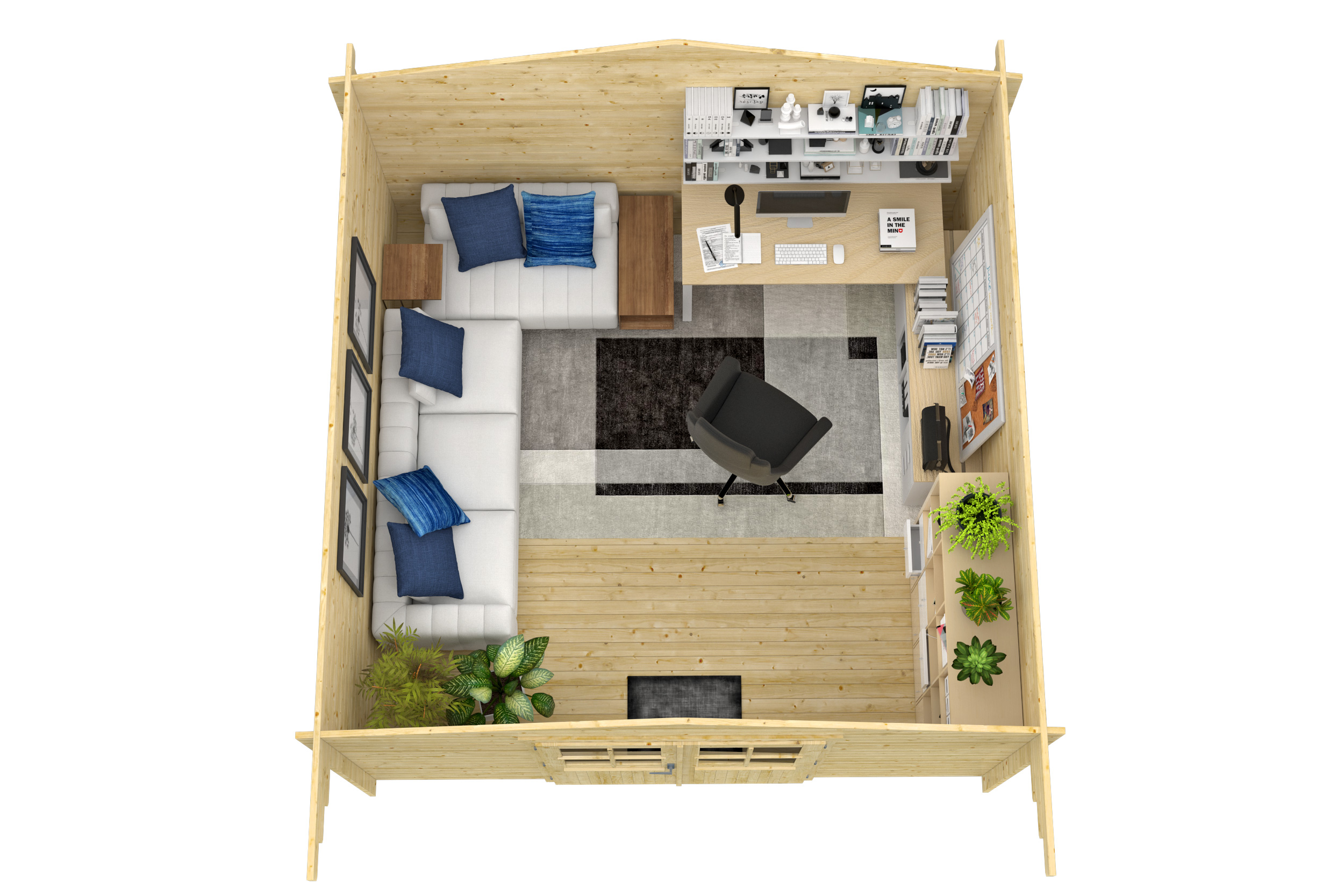 Blokhut - Tuinhuis Torrent | 34 mm | vuren grijs geïmpregneerd Blokhut - Tuinhuis Torrent | 34 mm | vuren grijs geïmpregneerd