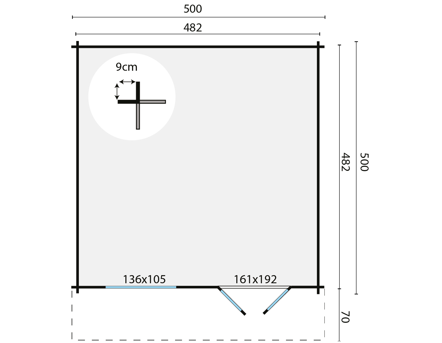 Blokhut - Tuinhuis Hendrick | 44 mm | vuren Red Class Wood geïmpregneerd