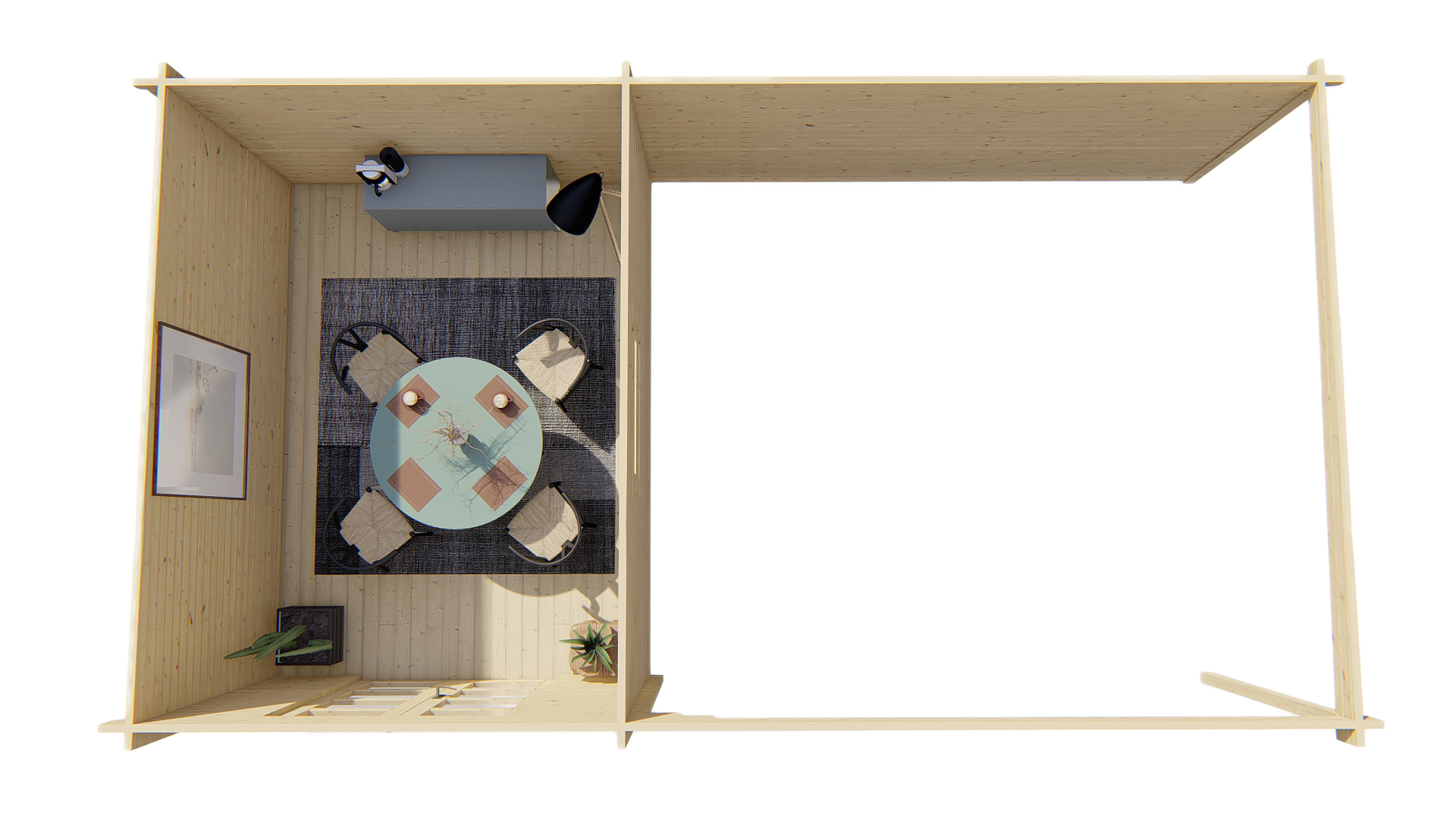 Blokhut - Tuinhuis Gunnar | 44 mm | vuren onbehandeld