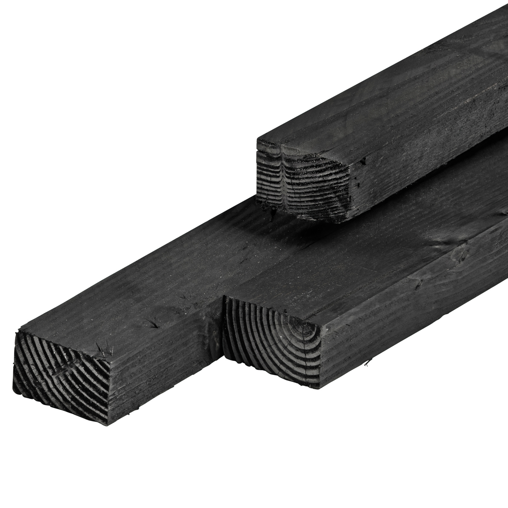 Douglas regel 4,5 x 7,5 x 250 cm, vers, zwart geïmpregneerd, fijnbezaagd, scherpkantig