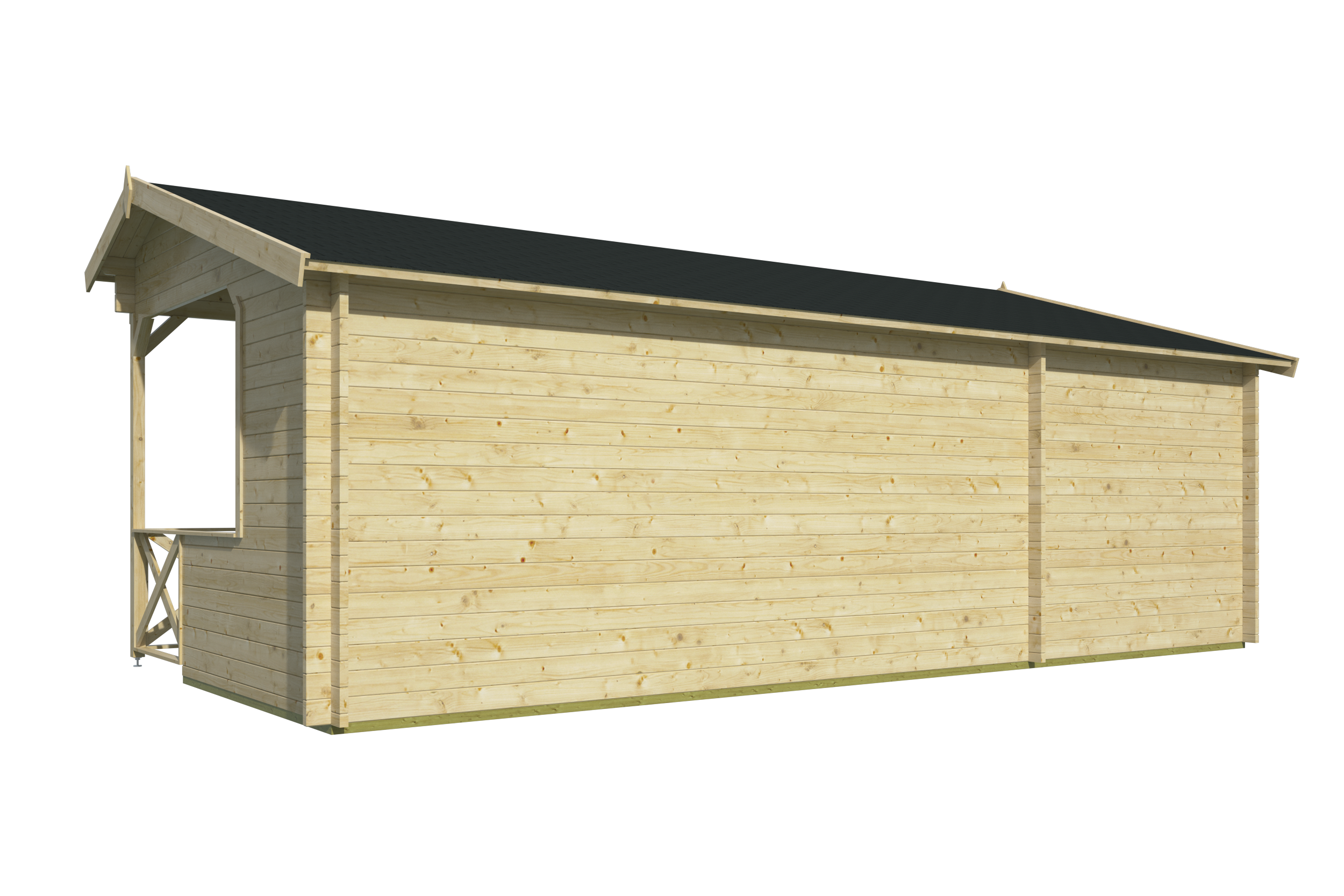 Blokhut - Tuinhuis Kukka | 40 mm | vuren honinggeel geïmpregneerd Blokhut - Tuinhuis Kukka | 40 mm | vuren honinggeel geïmpregneerd